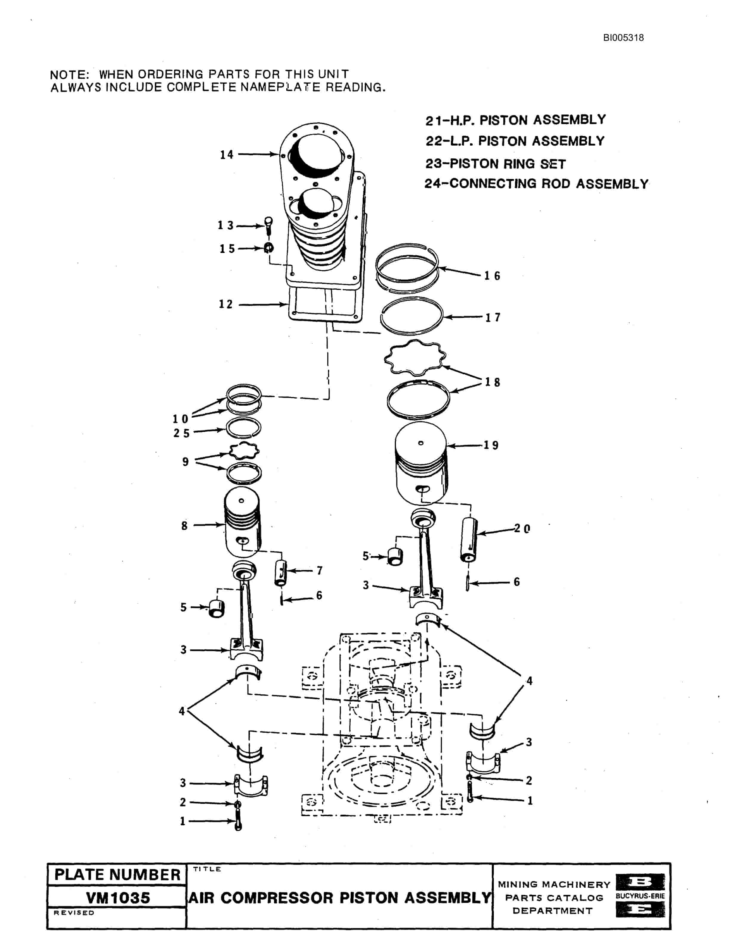Bucyrus 60R Drill Parts Catalog BI005318-3