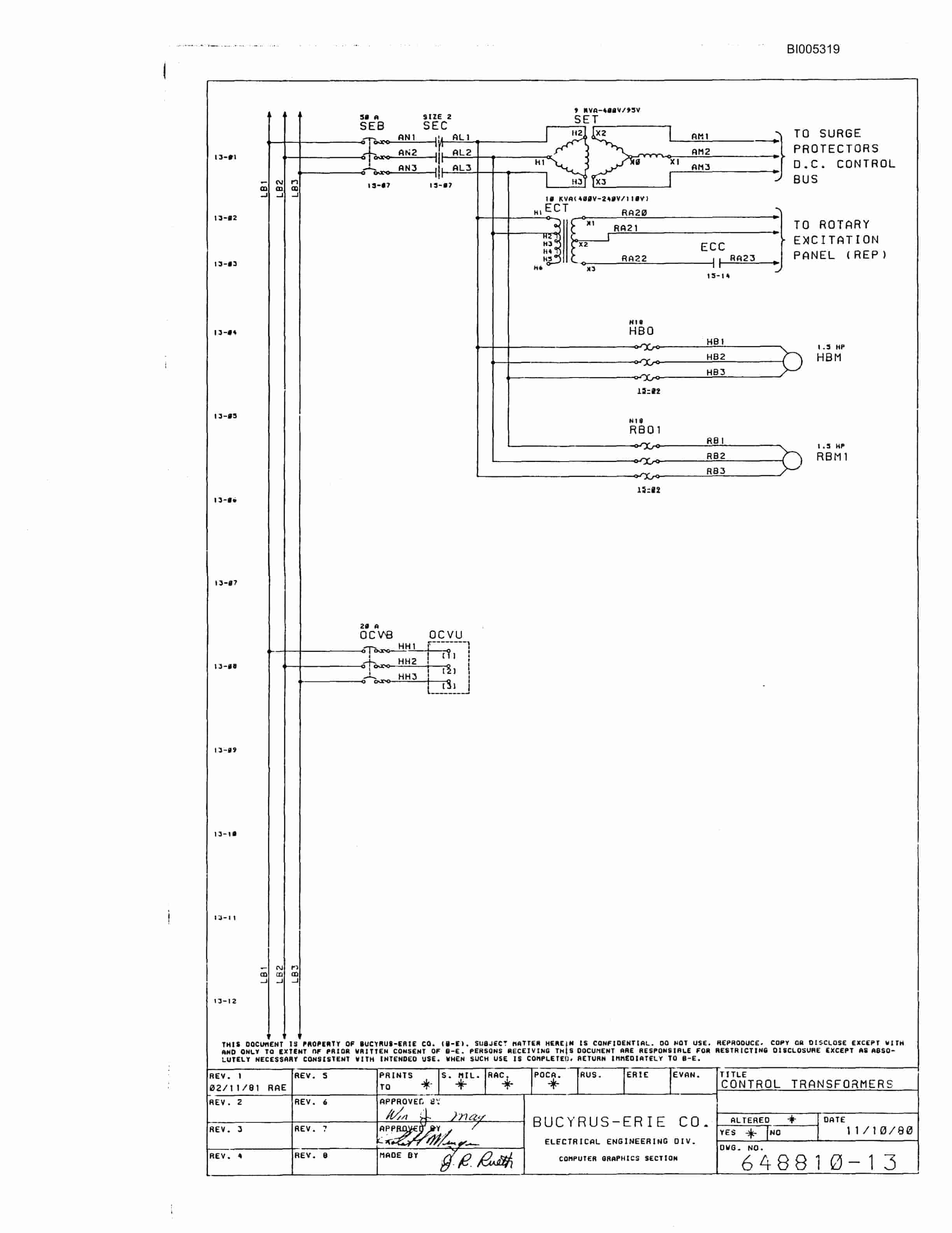 Bucyrus 60R Drill Parts Catalog BI005319-5