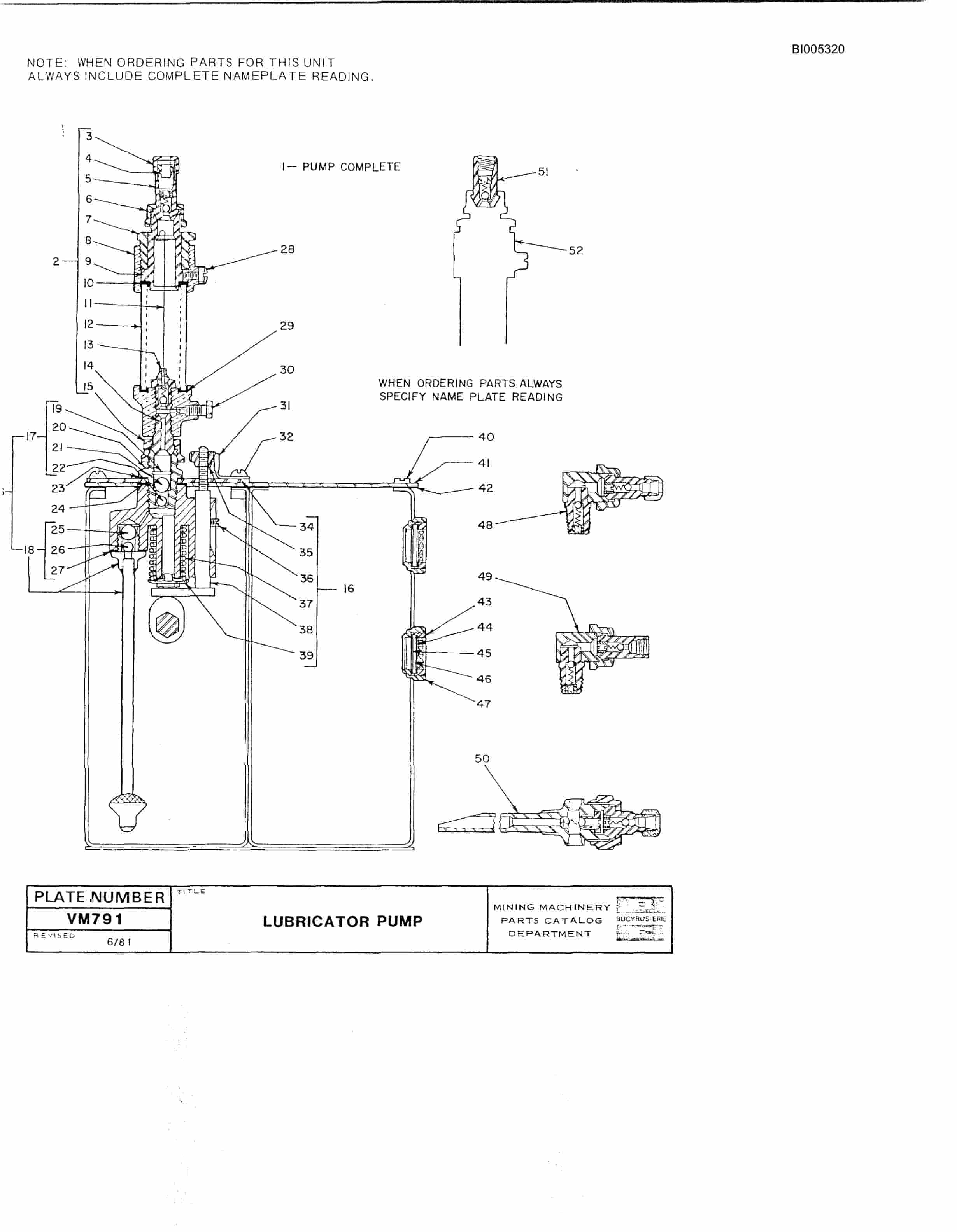 Bucyrus 60R Drill Parts Catalog BI005320-2