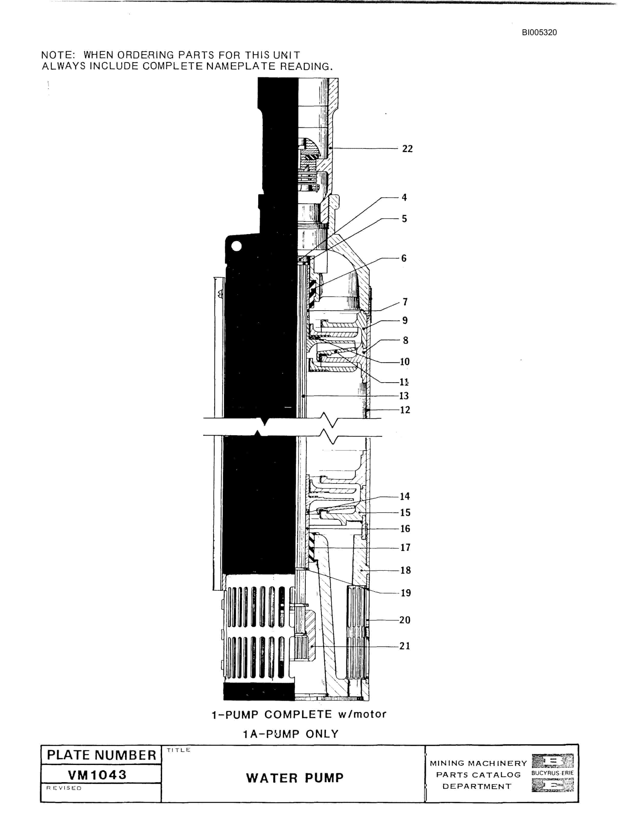 Bucyrus 60R Drill Parts Catalog BI005320-3