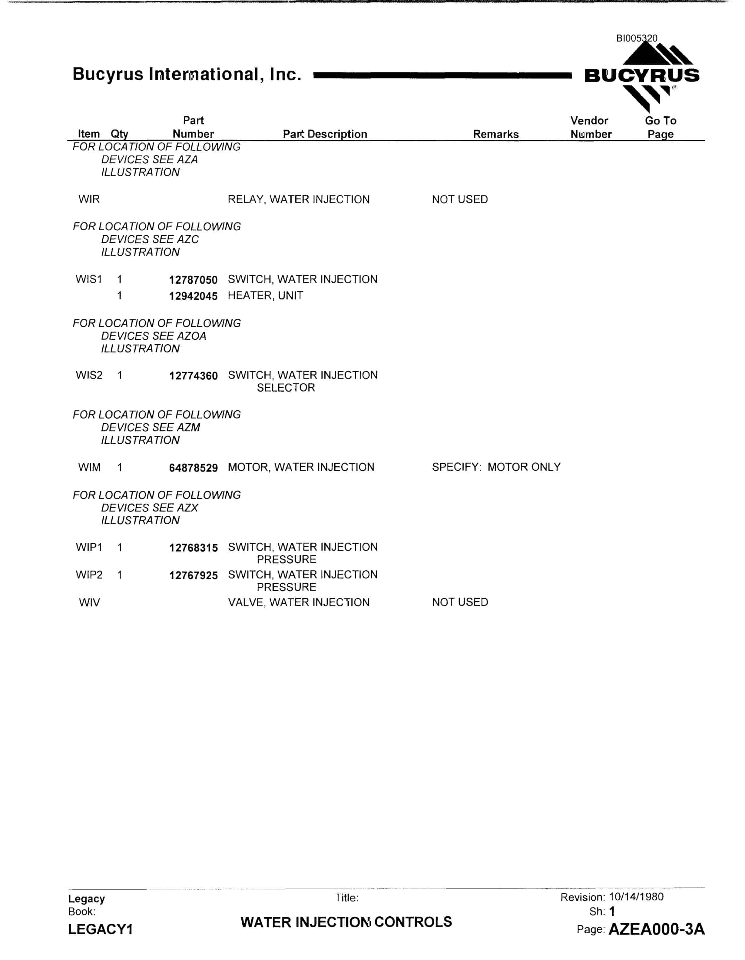 Bucyrus 60R Drill Parts Catalog BI005320-4