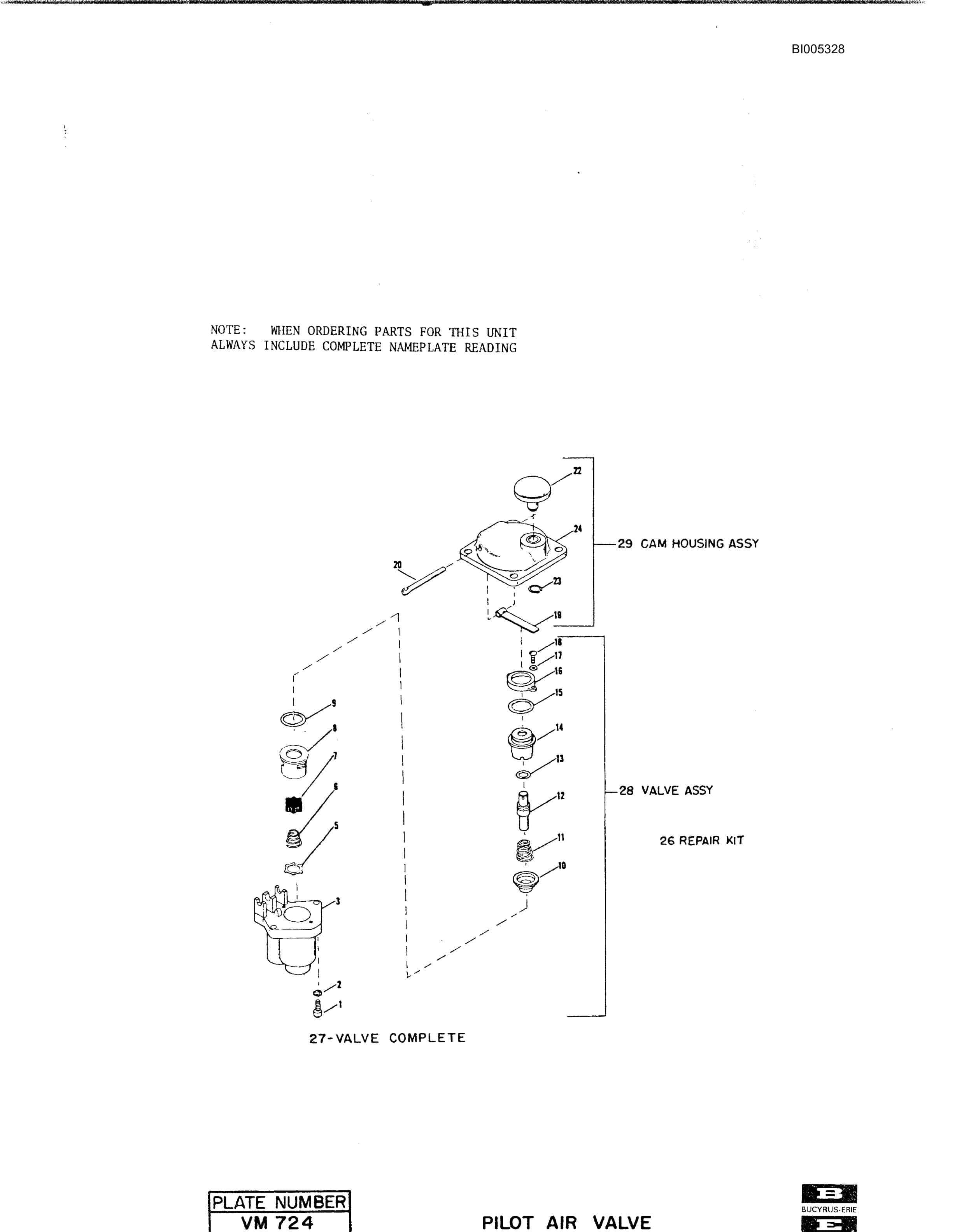 Bucyrus 60R Drill Parts Catalog BI005328-2