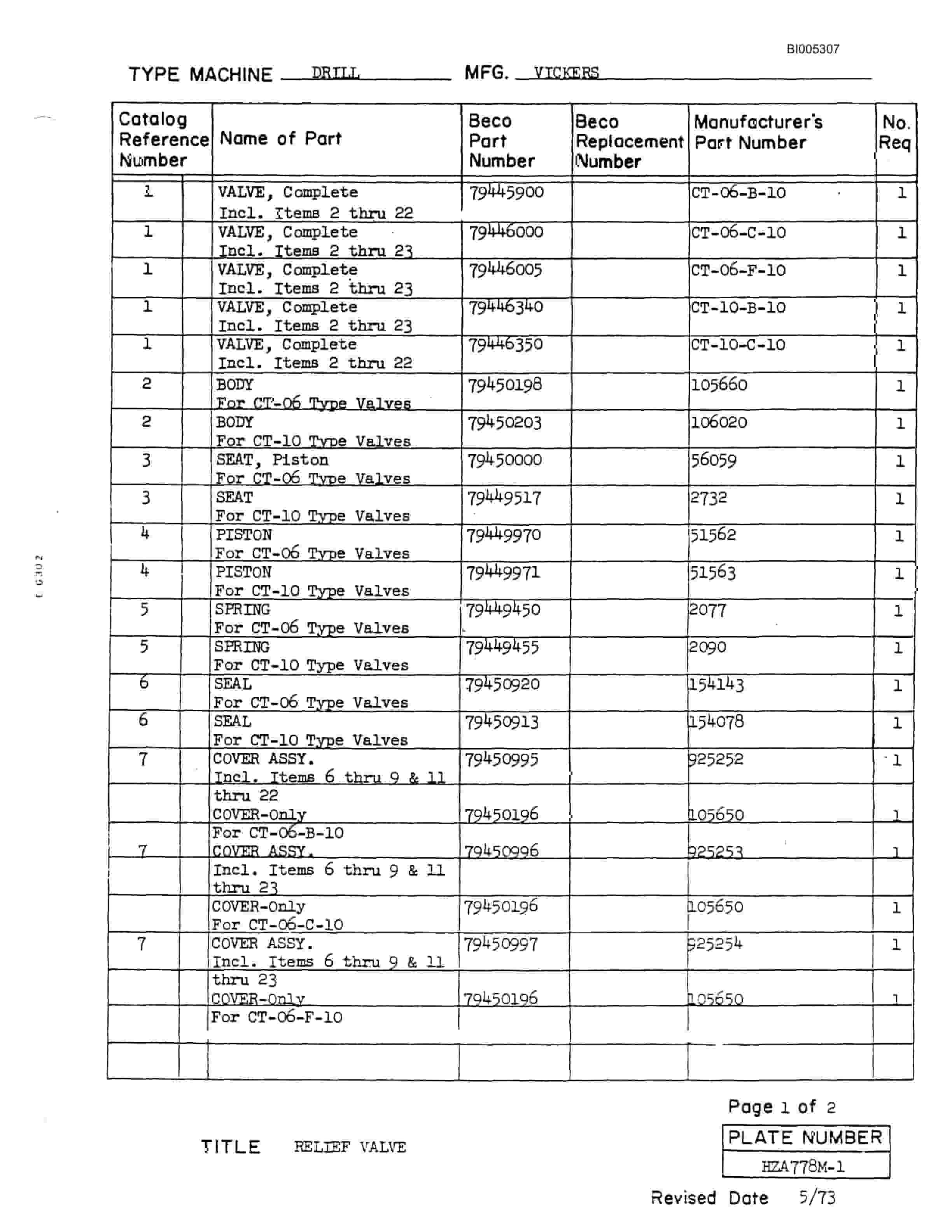 Bucyrus 60R Electric Blast Hole Drill Parts Catalog BI005307-2