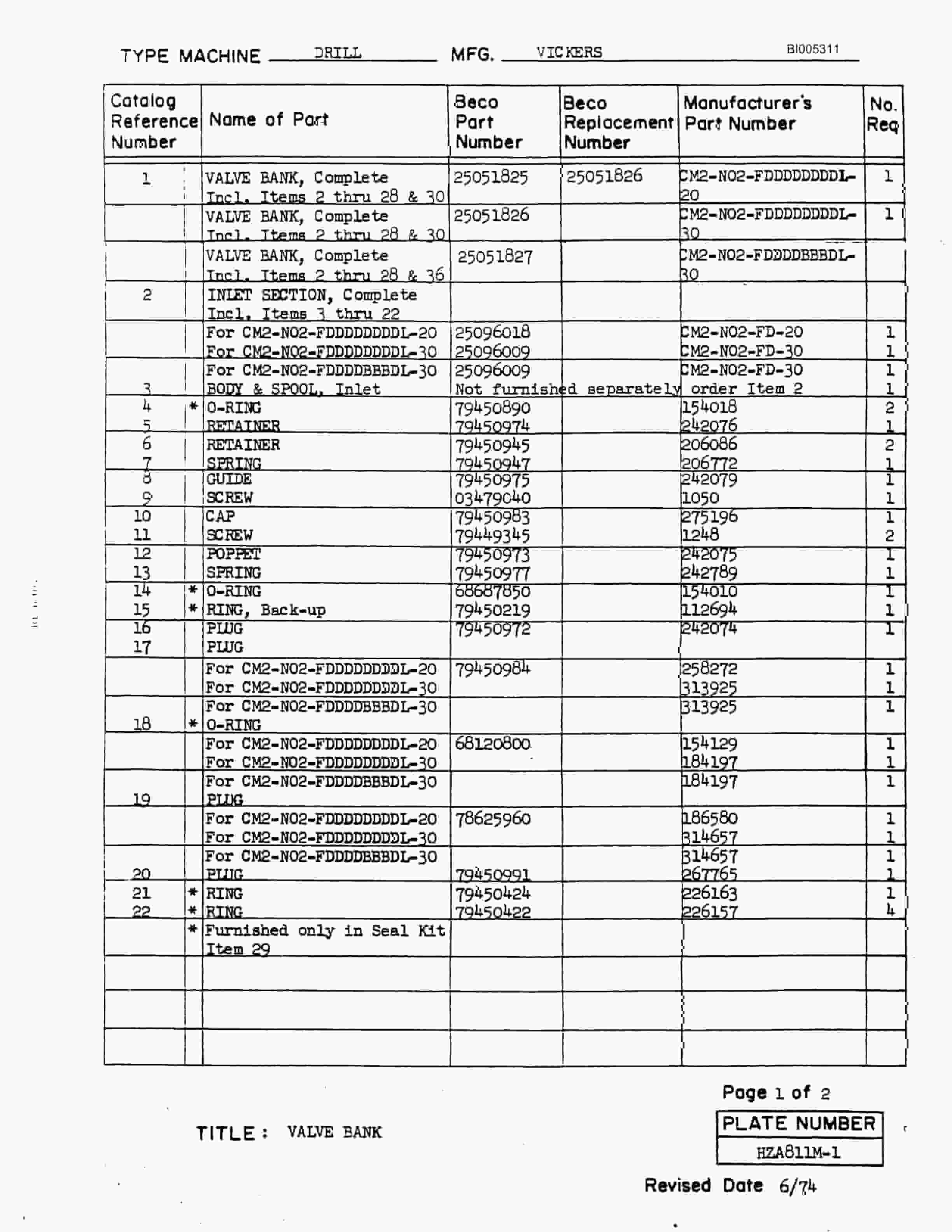 Bucyrus 60R Electric Blast Hole Drill Parts Catalog BI005311-2