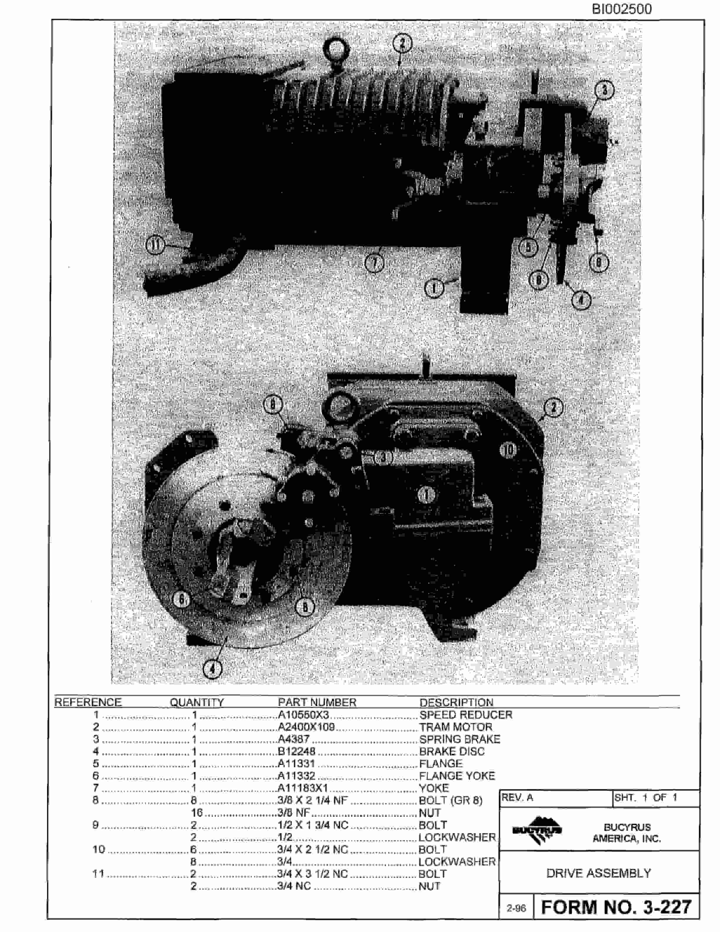 Bucyrus 610 Parts Catalog BI002500-2