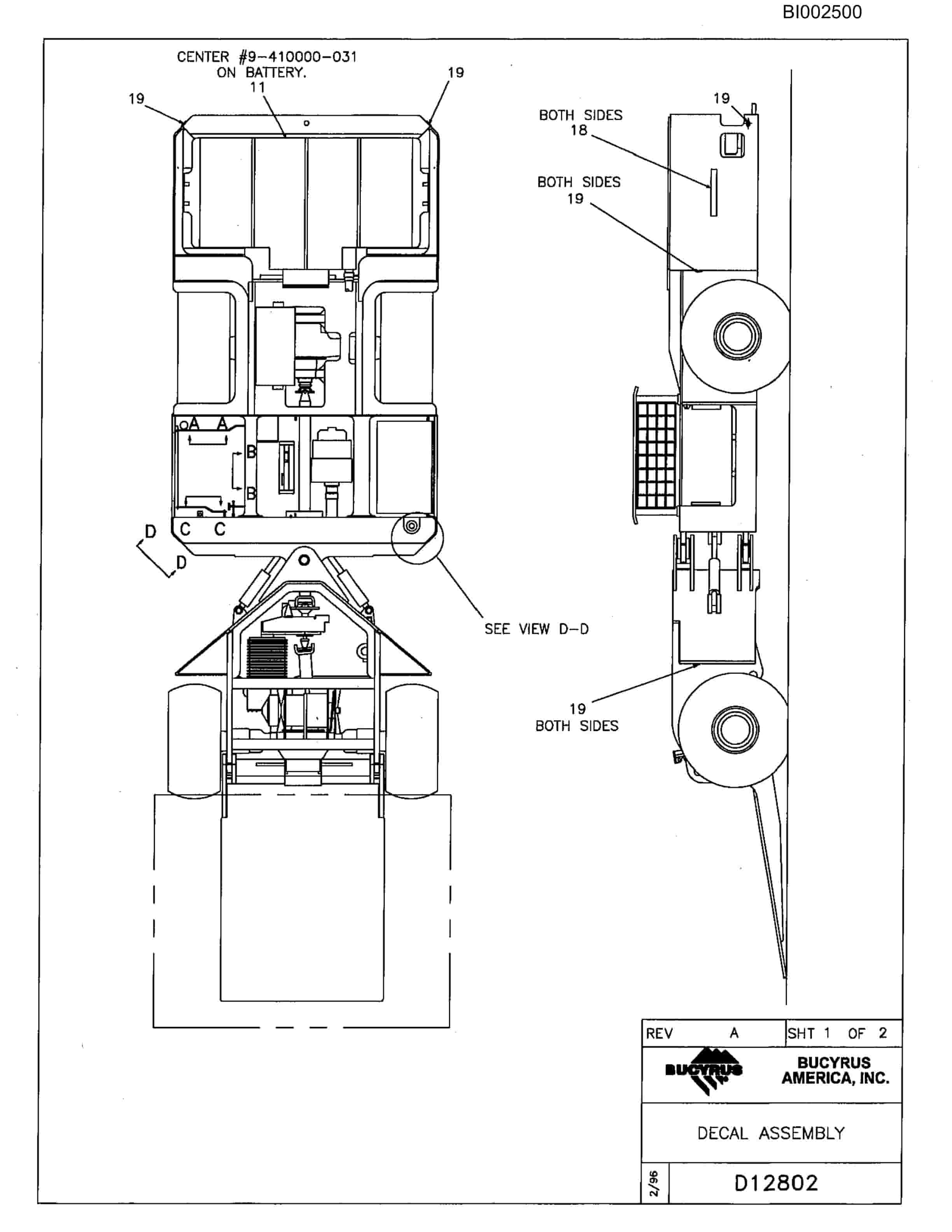 Bucyrus 610 Parts Catalog BI002500-3