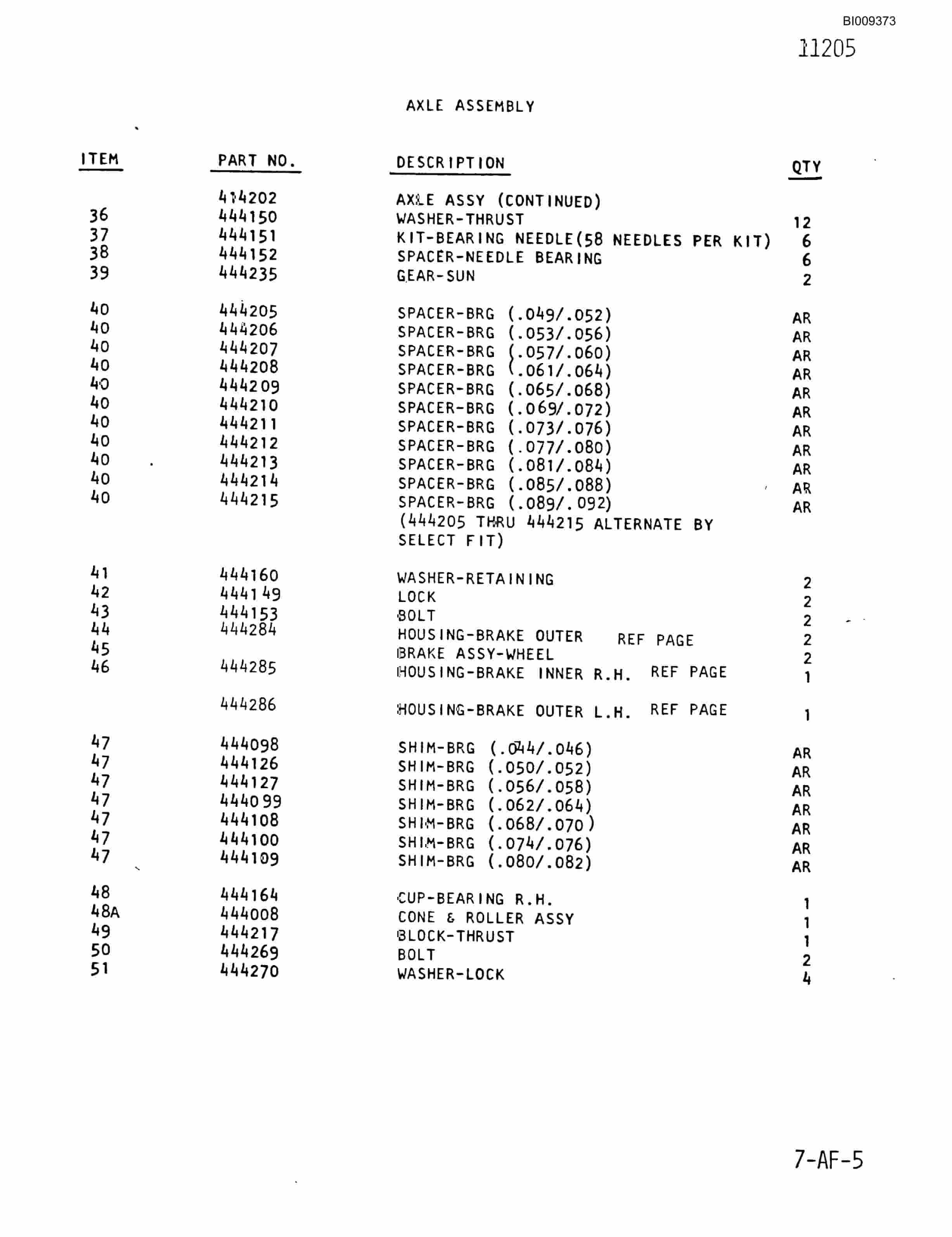 Bucyrus 640 DJC-GD Parts Catalog BI009373-5