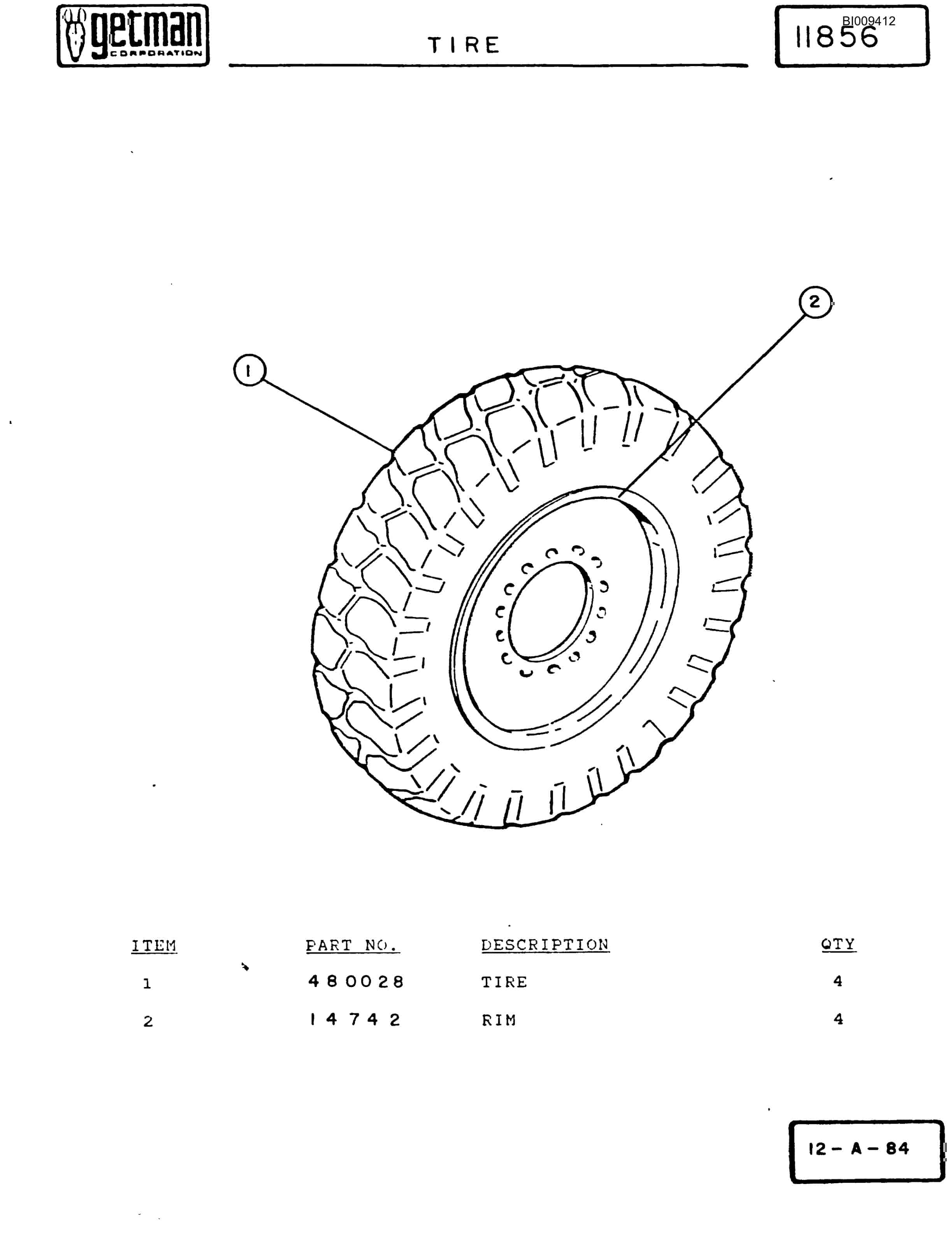 Bucyrus 640 DJC-GD Parts Catalog BI009412-5