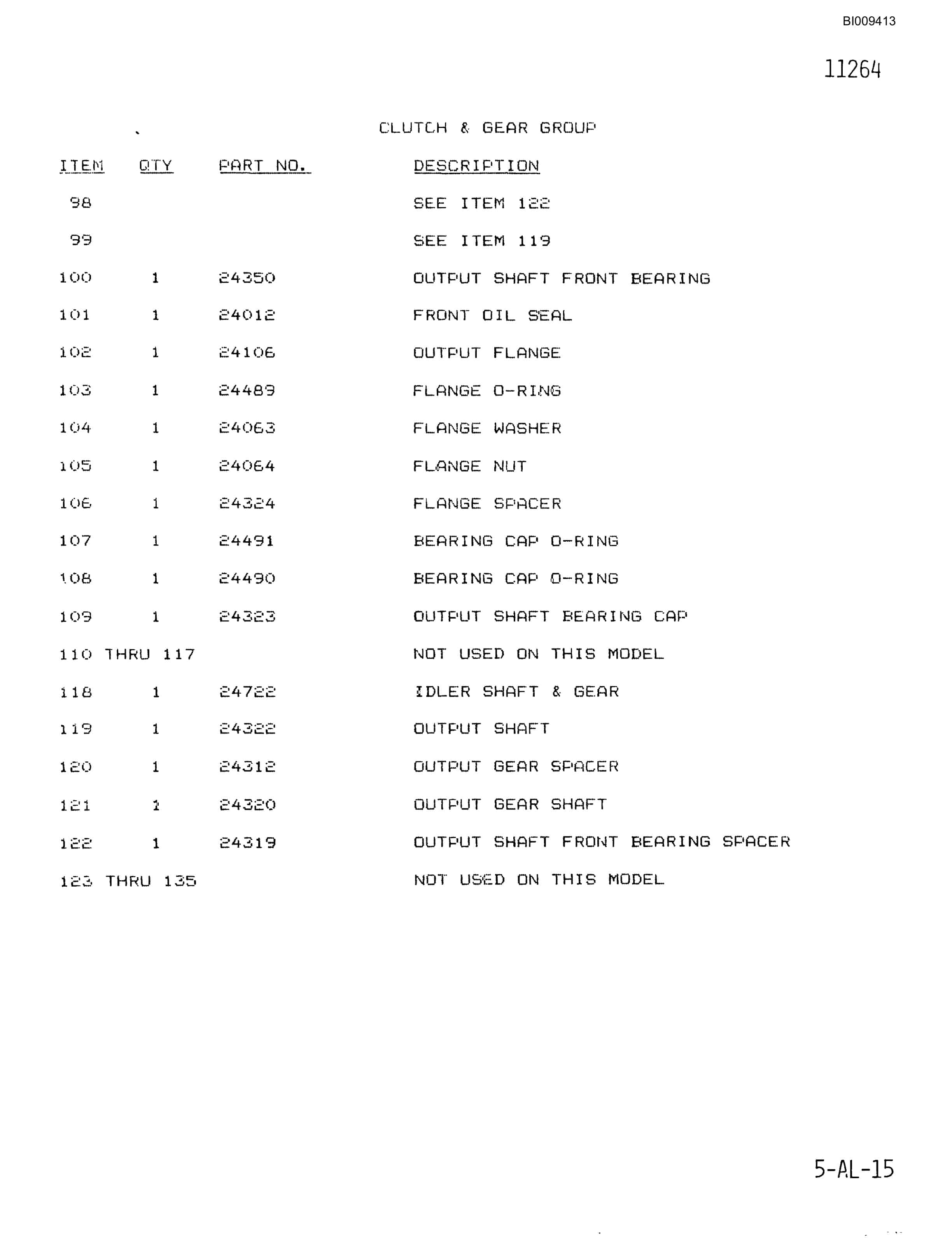 Bucyrus 640 DJC-GD Parts Catalog BI009413-2