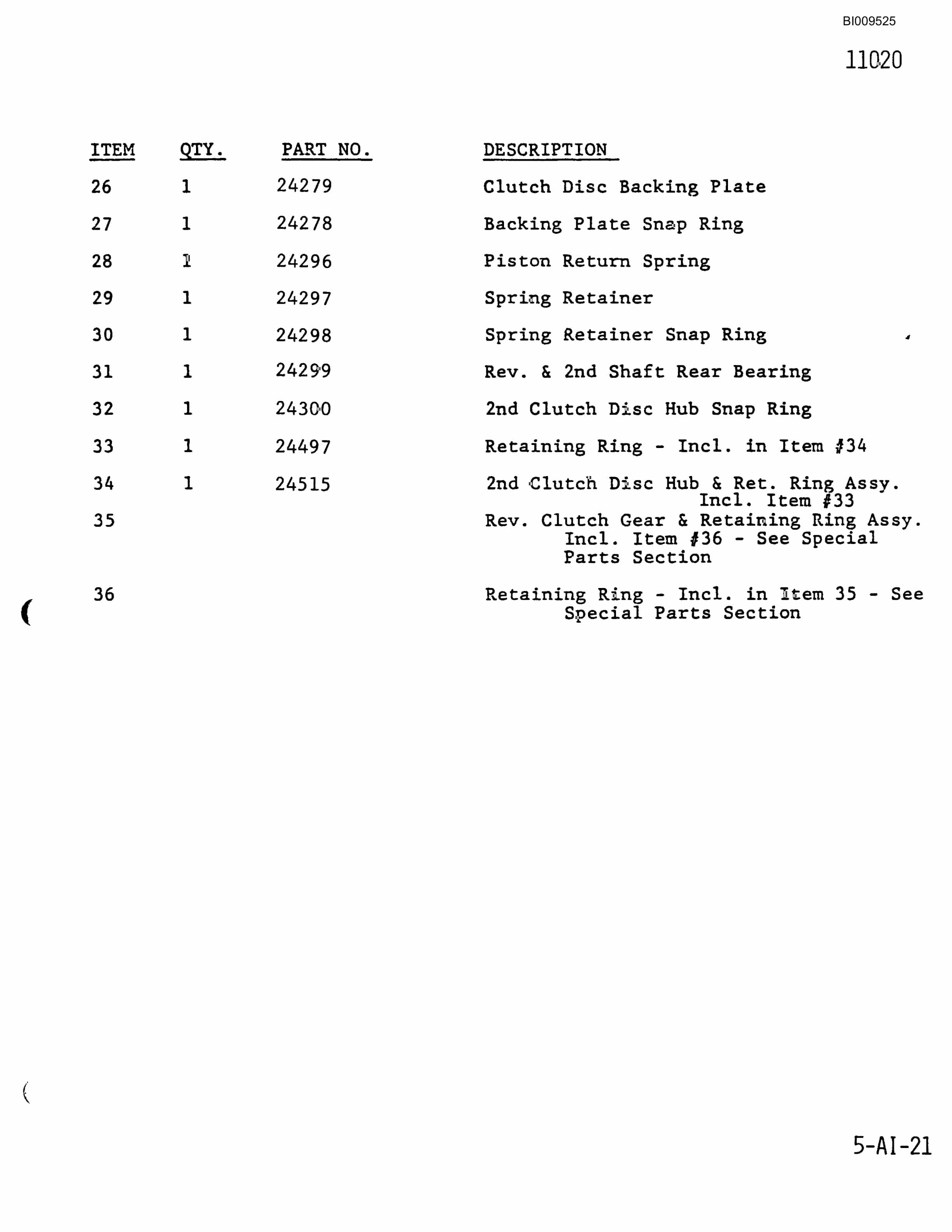 Bucyrus 640 DJC-GD Parts Catalog BI009525-2