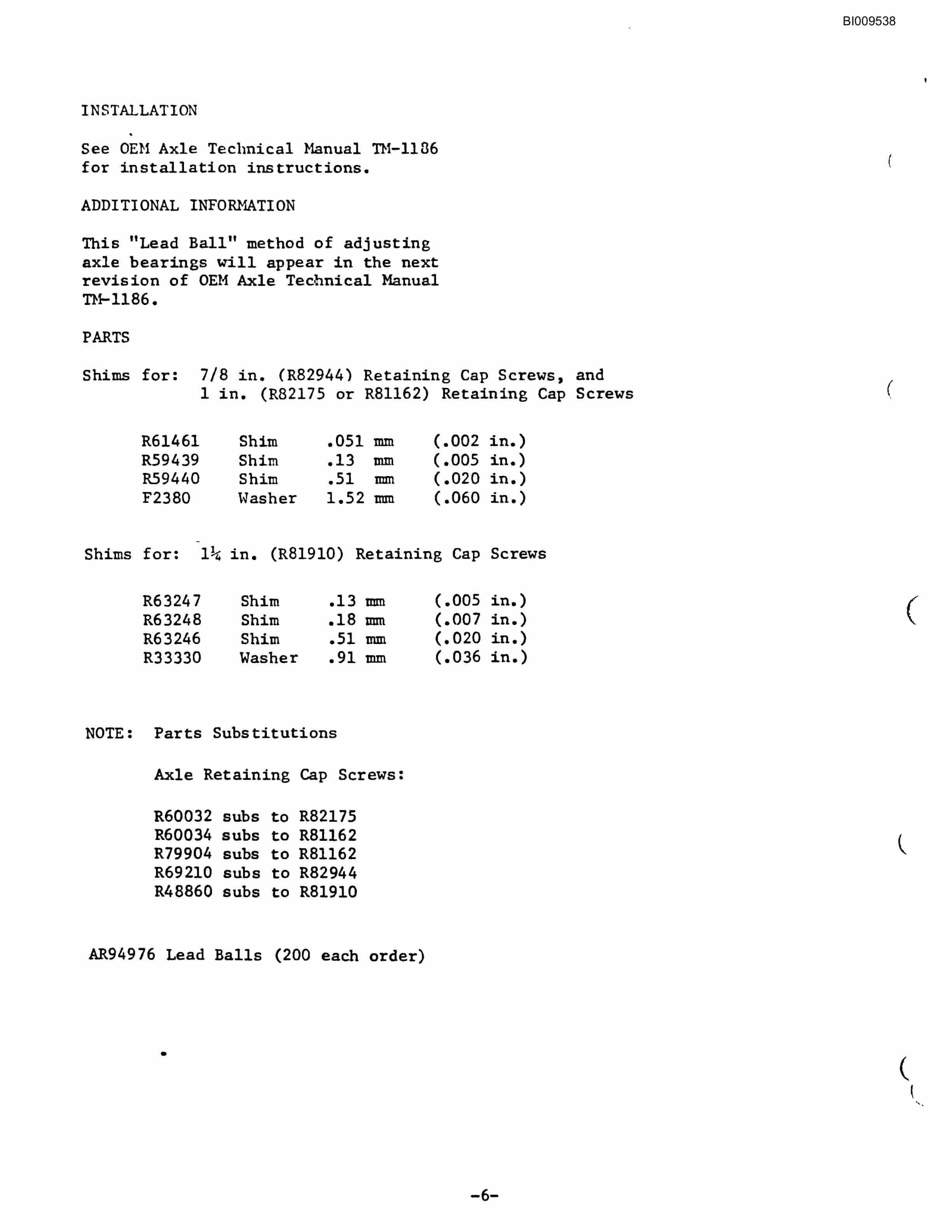 Bucyrus 640 DJC-GD Parts Catalog BI009538-4