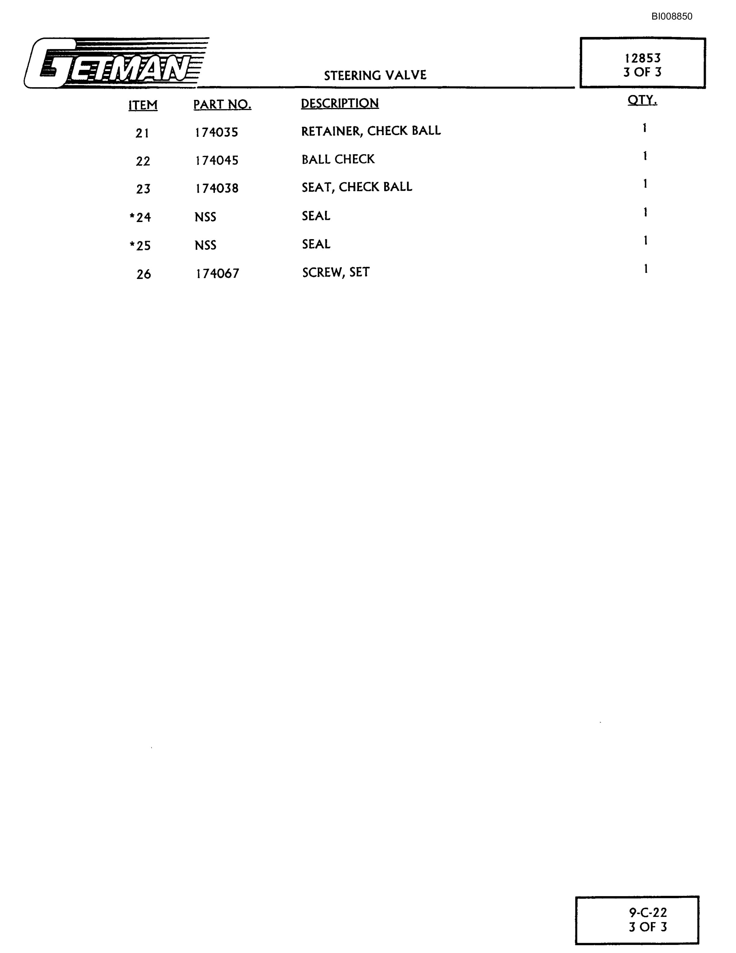 Bucyrus 640 DJC Parts Catalog BI008850-3