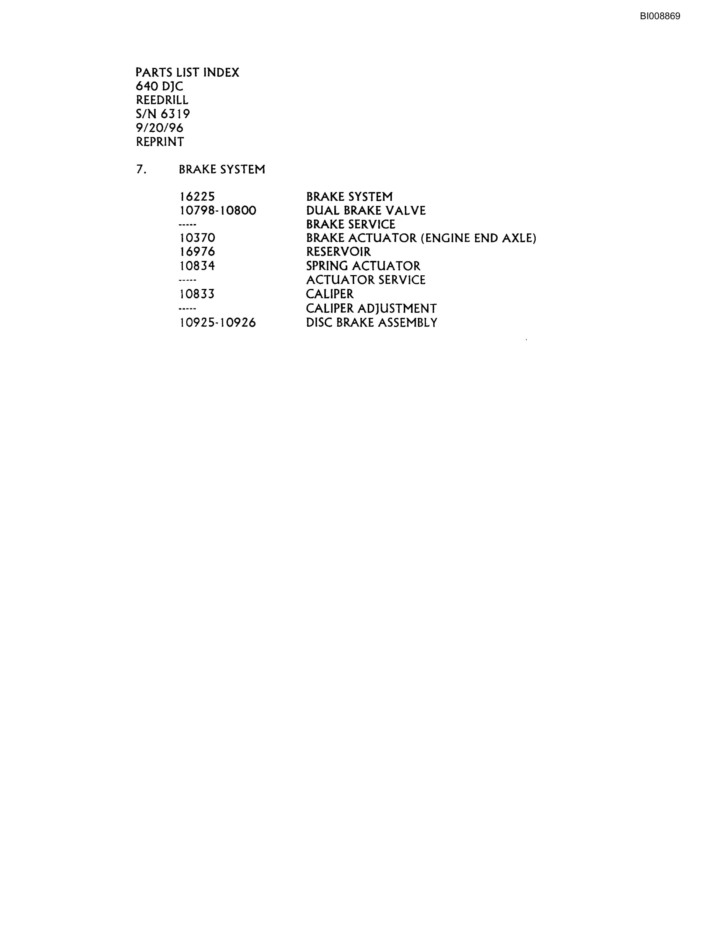 Bucyrus 640 DJC Parts Catalog BI008869-5