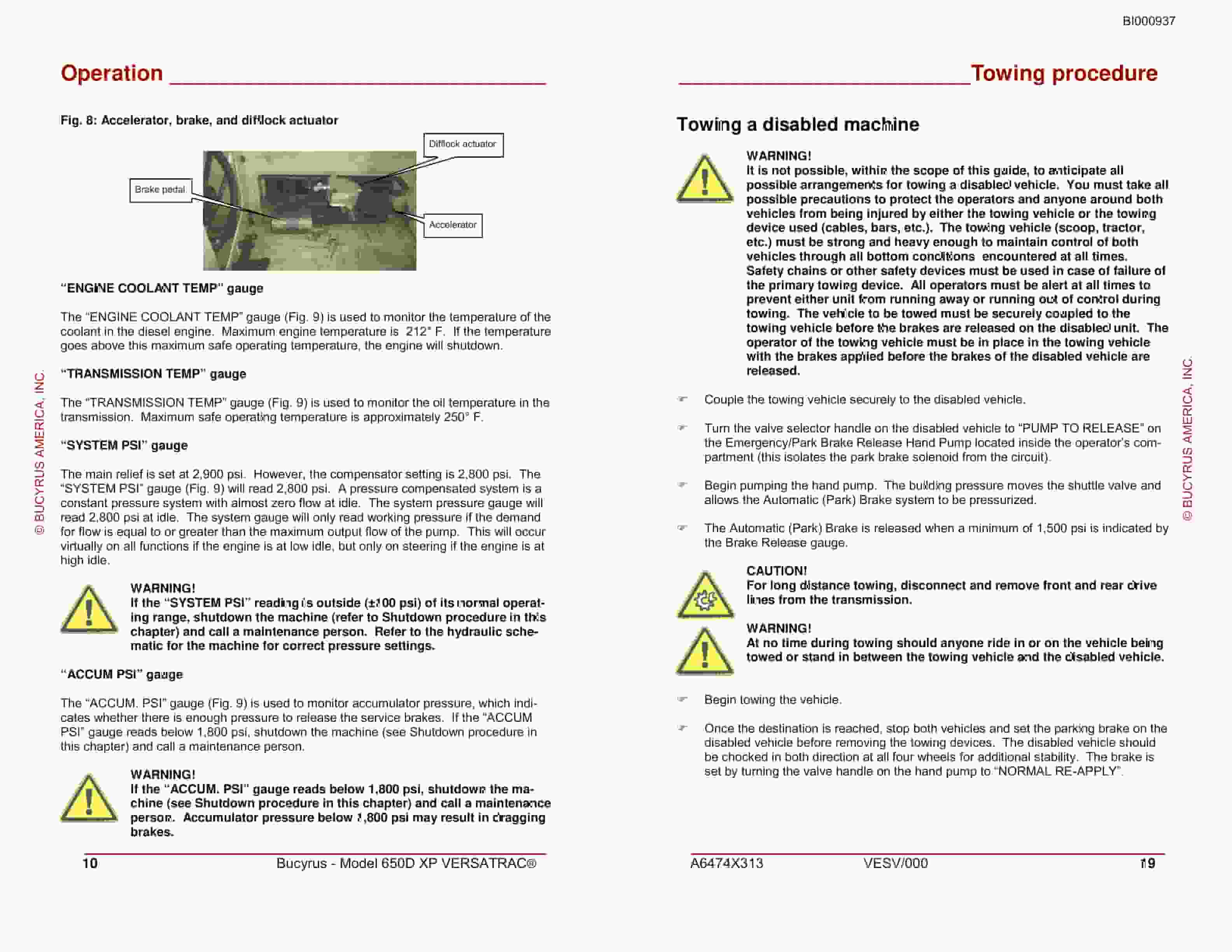 Bucyrus 650D-XP Versatrac General Start-up And Operating Instructions BI000937-4