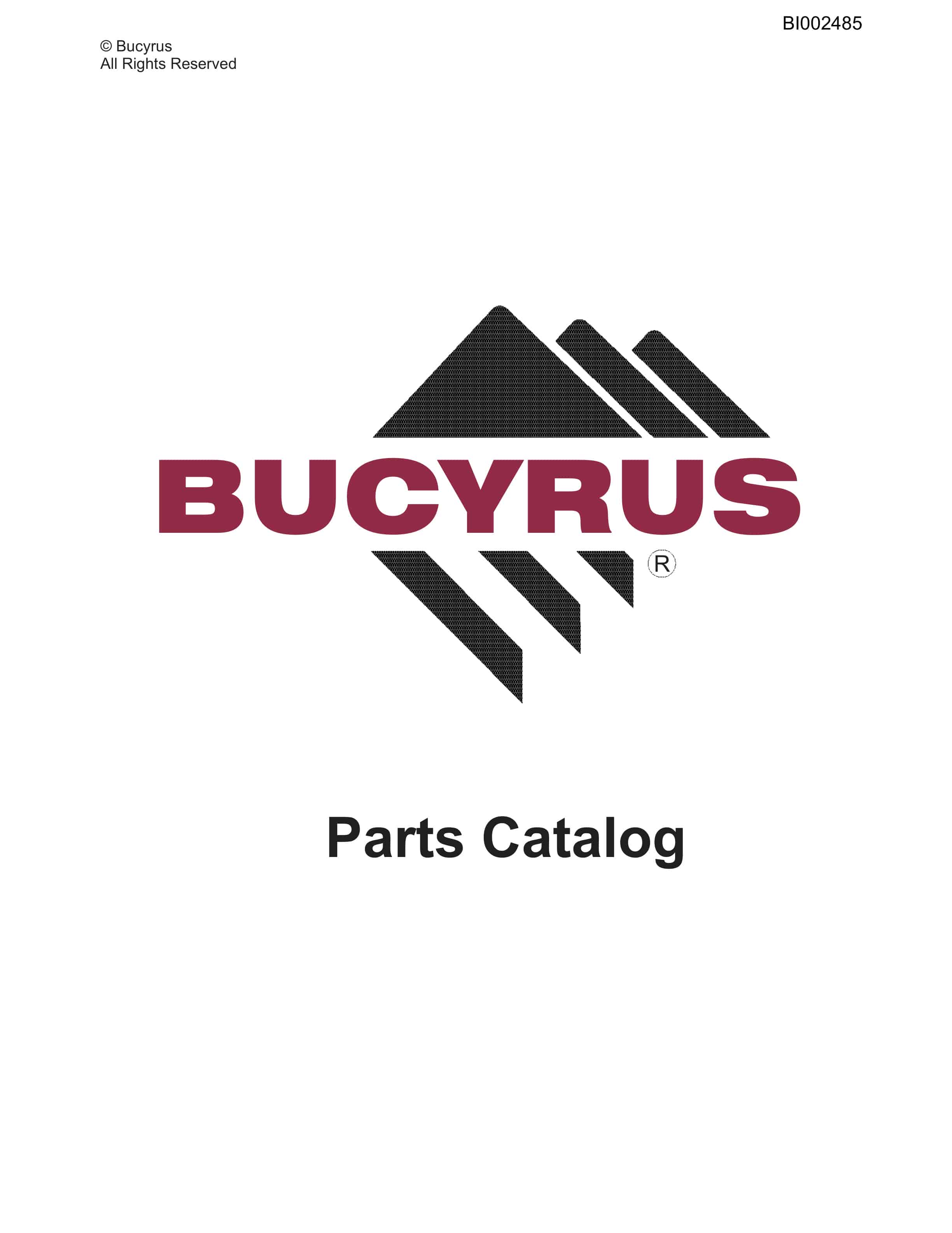 Bucyrus 6MFBM-48A-DD Parts And Service Manual BI002485
