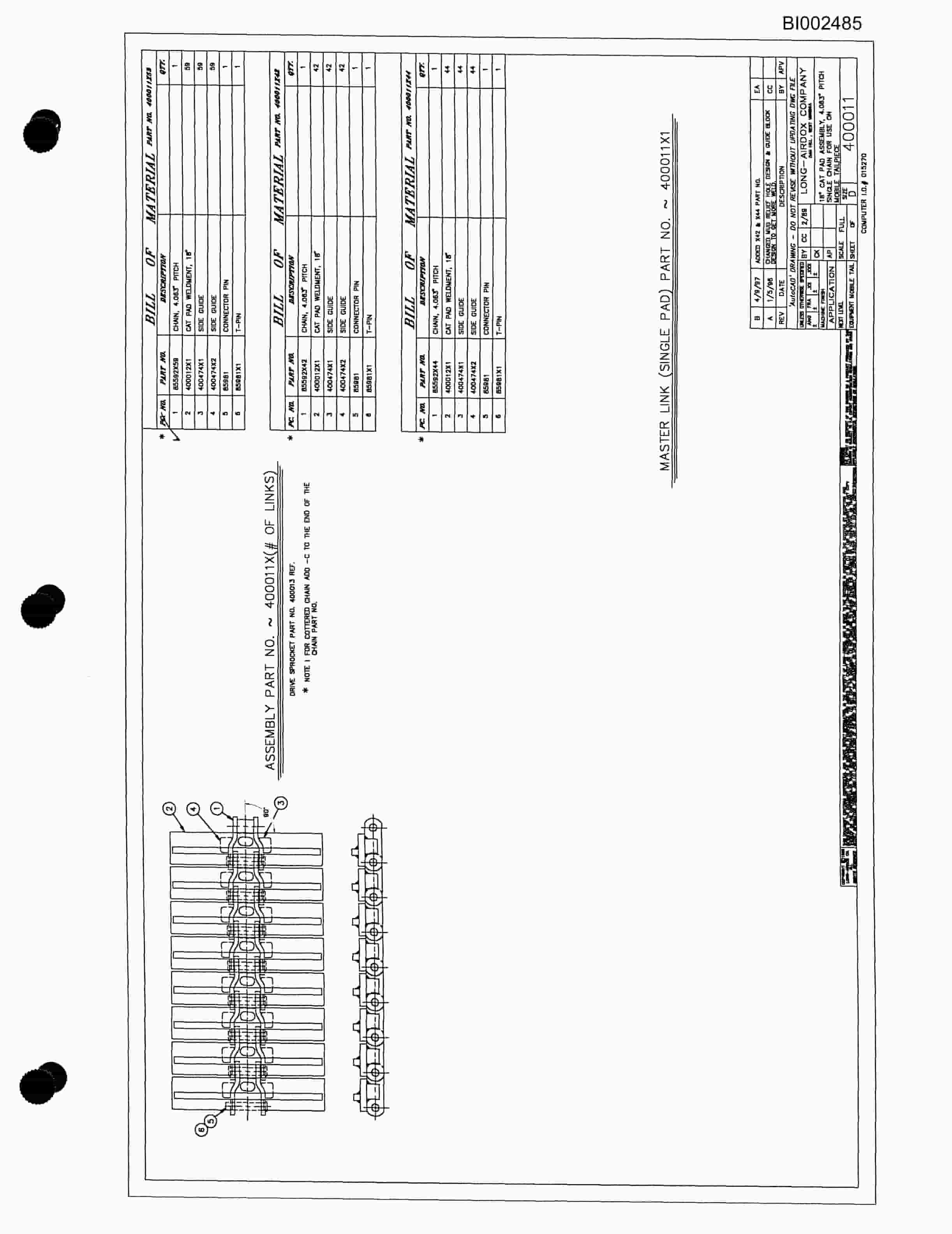 Bucyrus 6MFBM-48A-DD Parts And Service Manual BI002485-2