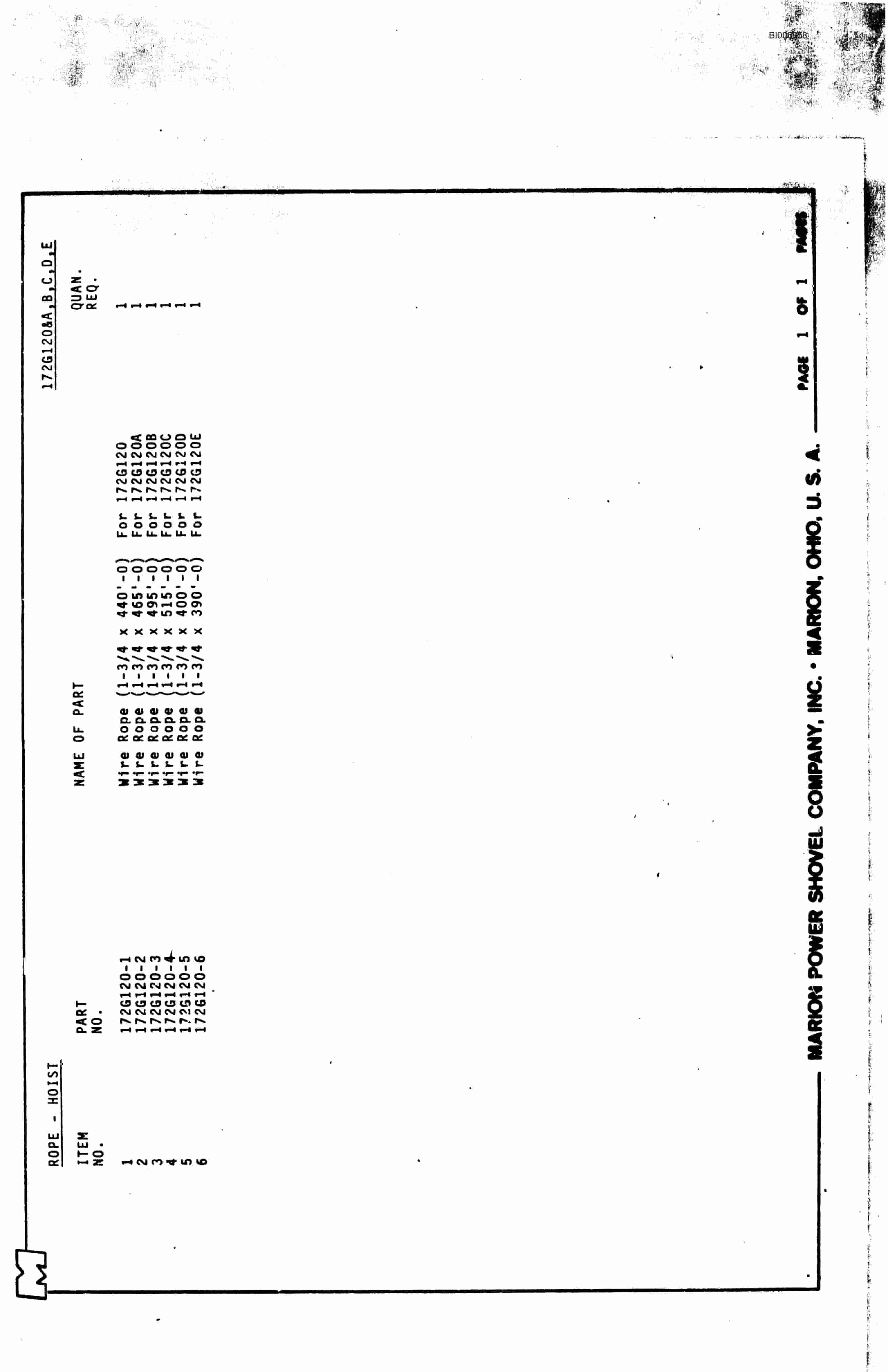 Bucyrus 7400 Parts Catalog BI006358-3