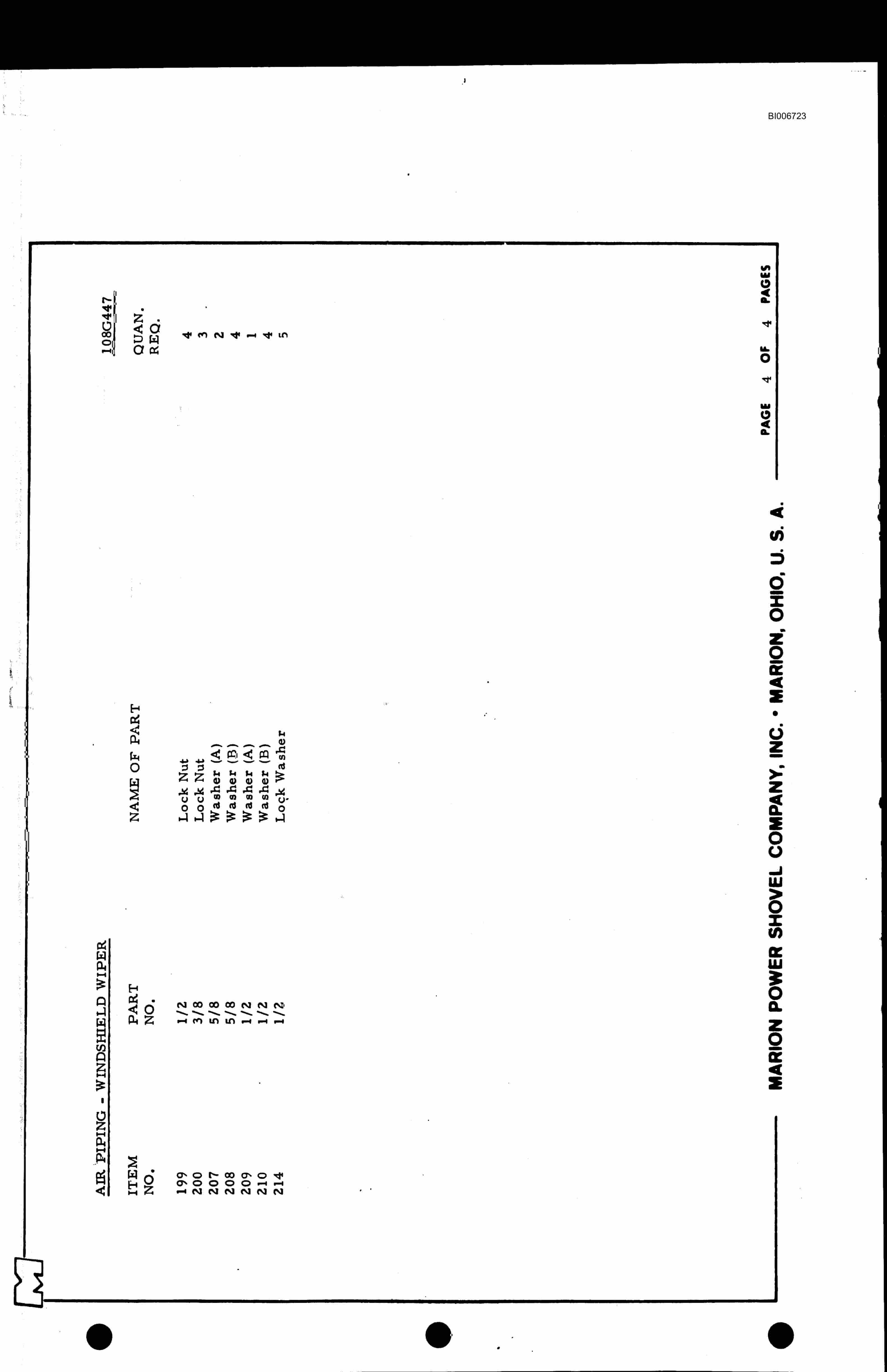 Bucyrus 7500 Parts Catalog BI006723-3