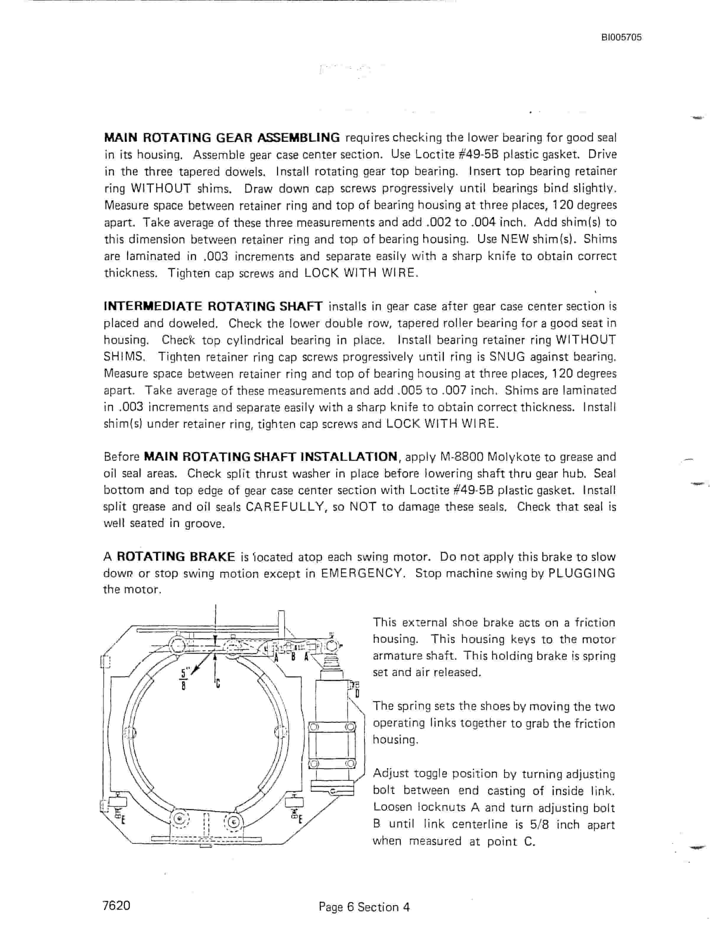 Bucyrus 7620 Dragline Technical Manual BI005705-5