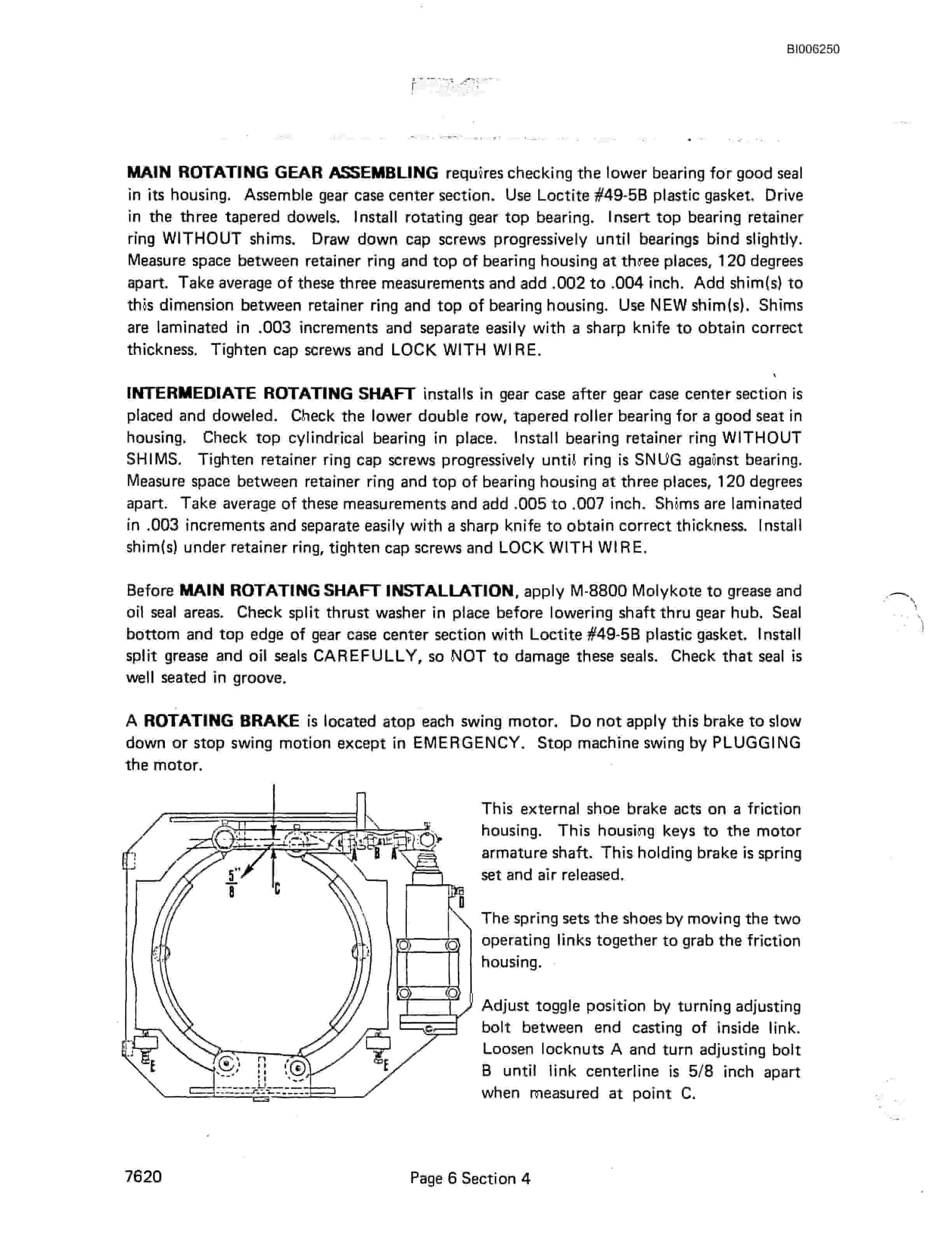 Bucyrus 7620 Dragline Technical Manual BI006250-5