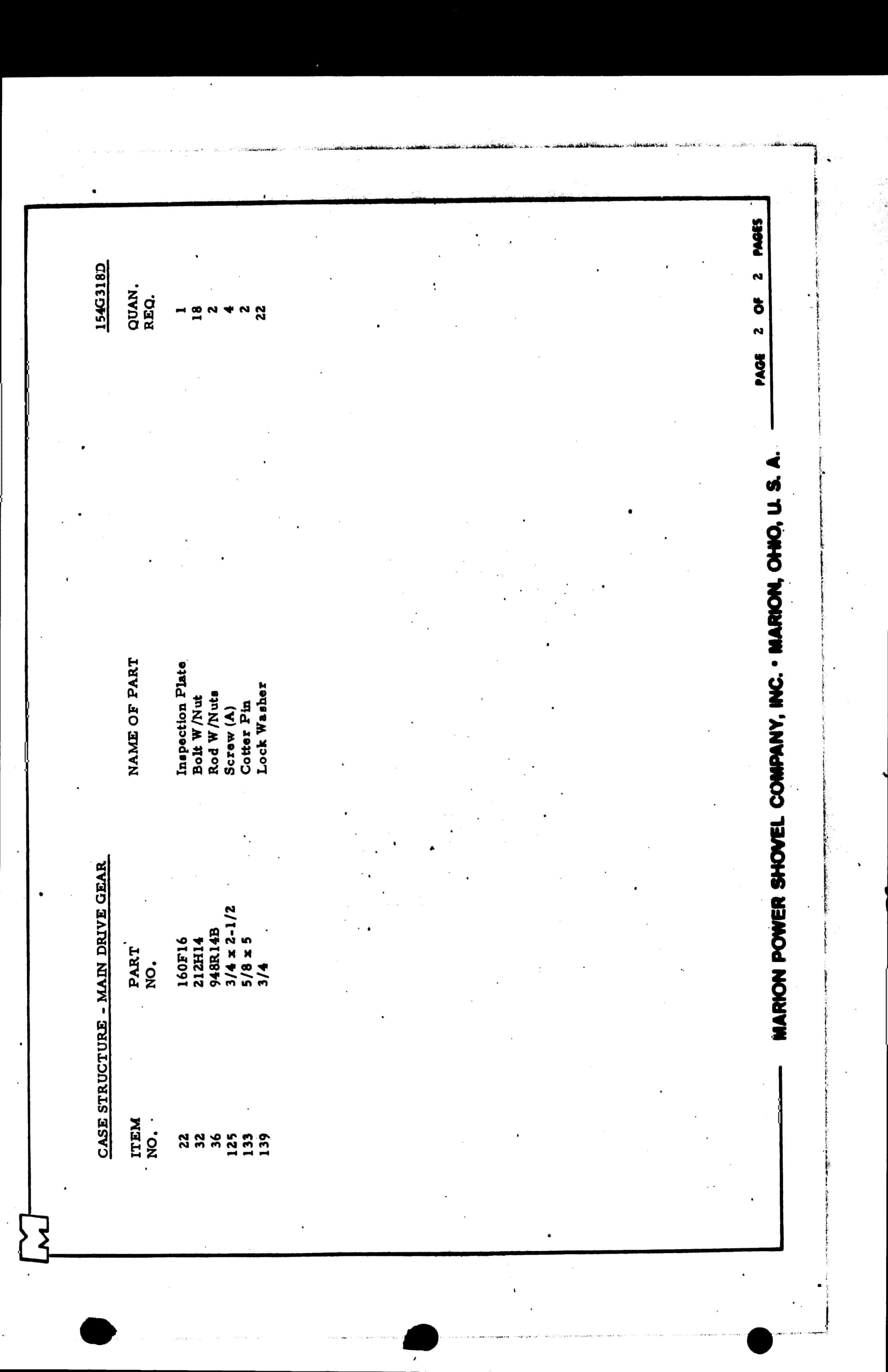 Bucyrus 7820 Parts Catalog BI006725-2