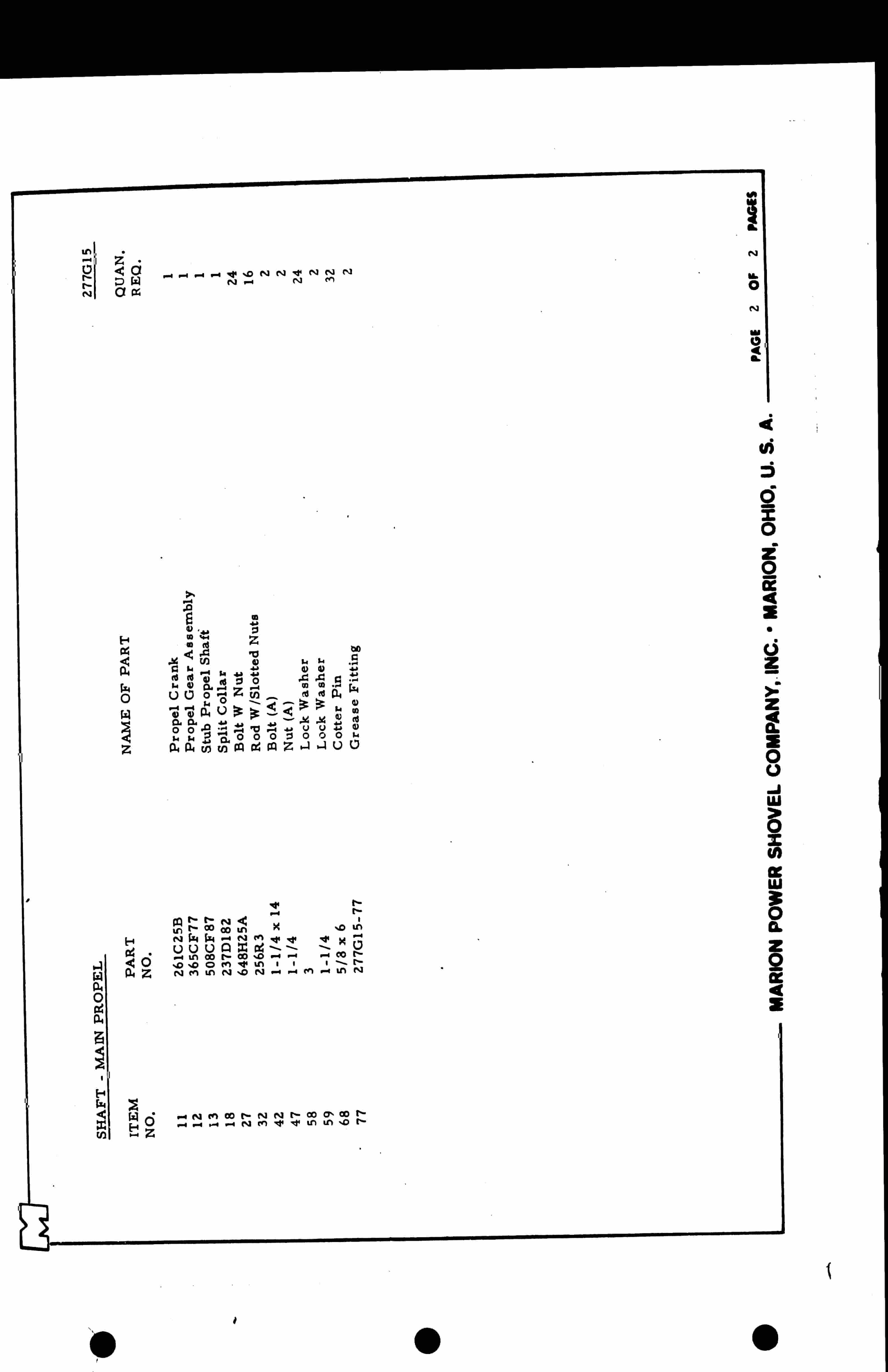 Bucyrus 7820 Parts Catalog BI006725-5