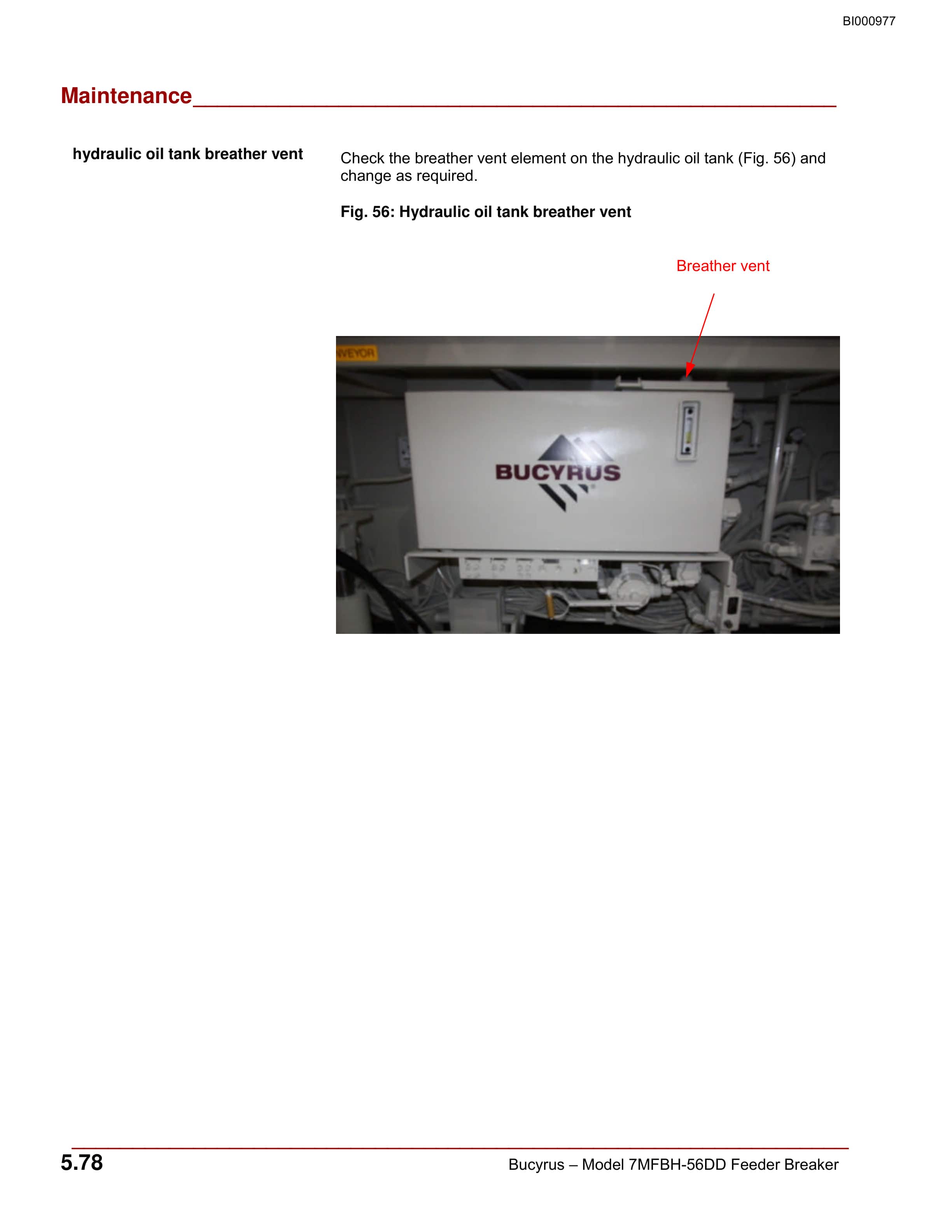 Bucyrus 7MFBH-56DD Feeder Breaker Operation And Maintenance Manual BI000977-2