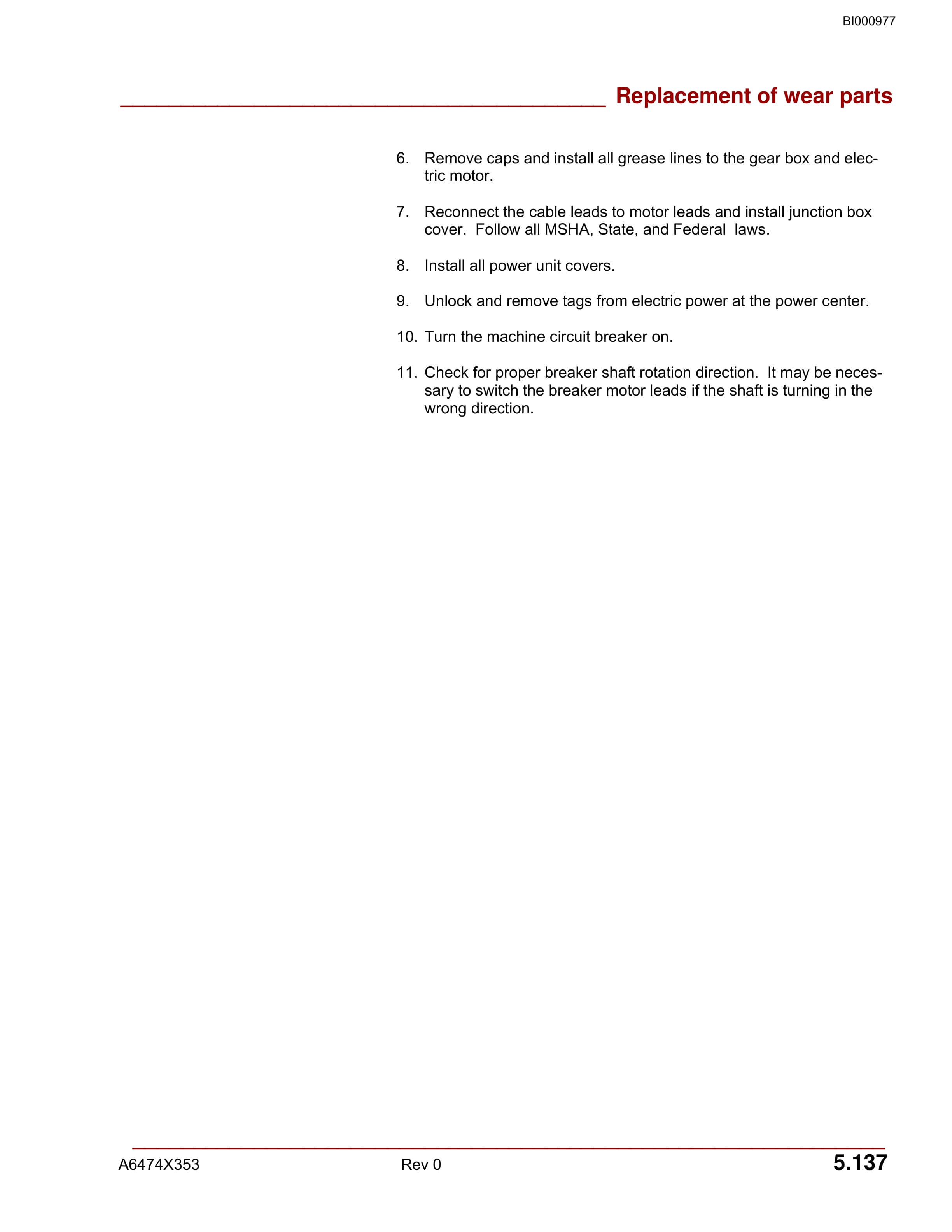Bucyrus 7MFBH-56DD Feeder Breaker Operation And Maintenance Manual BI000977-4