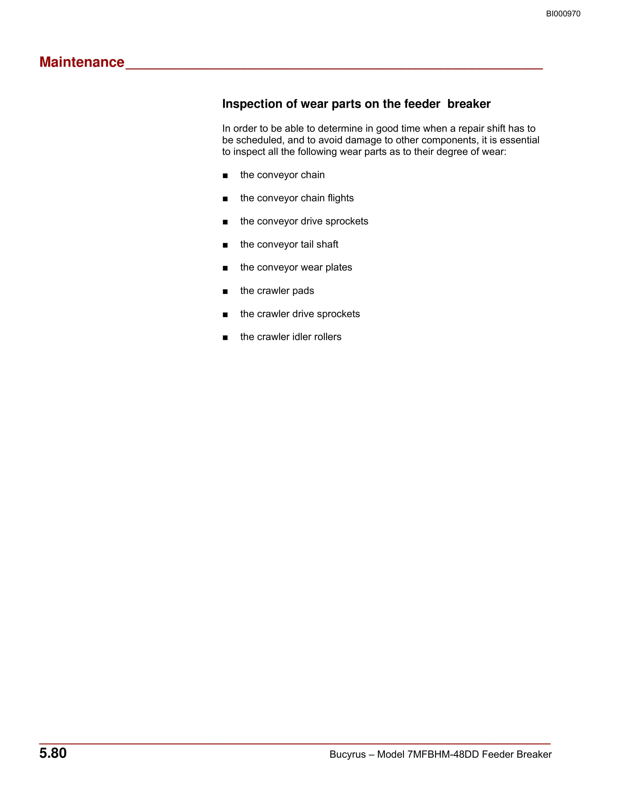Bucyrus 7MFBHM-48DD Feeder Breaker Operation And Maintenance Manual BI000970-2