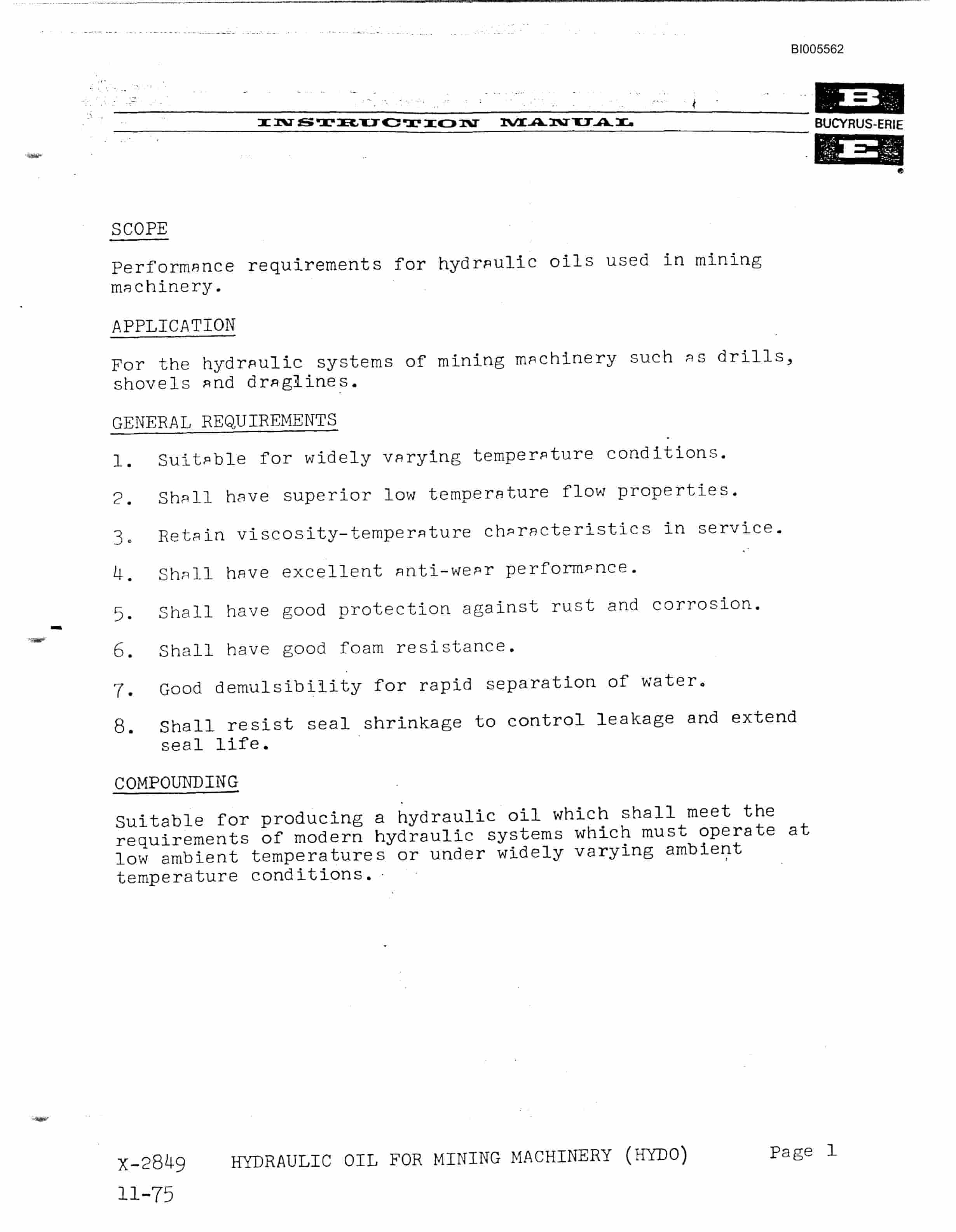 Bucyrus 7W Technical Manual BI005562-4