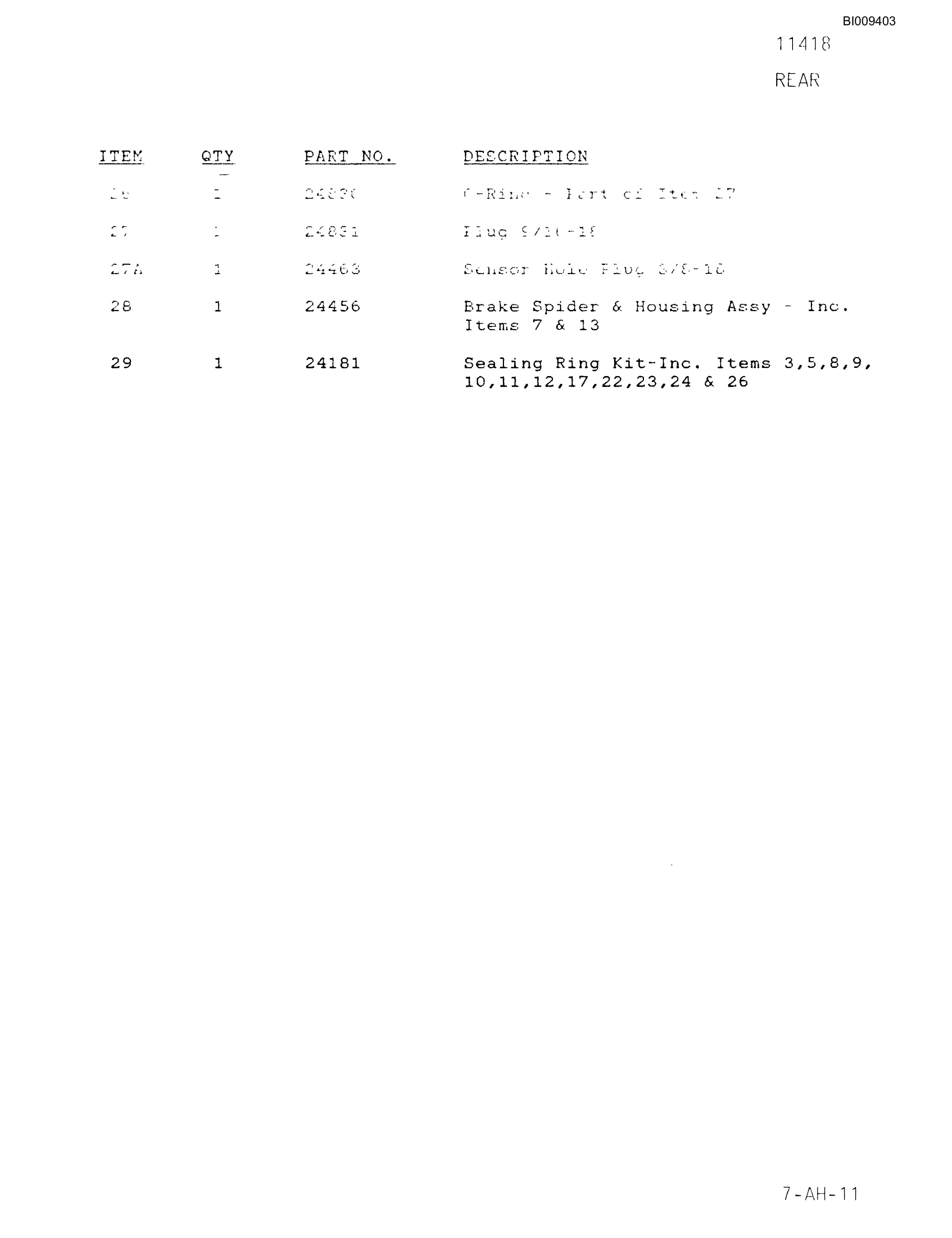 Bucyrus 800 DJC-GD Parts Catalog BI009403-4