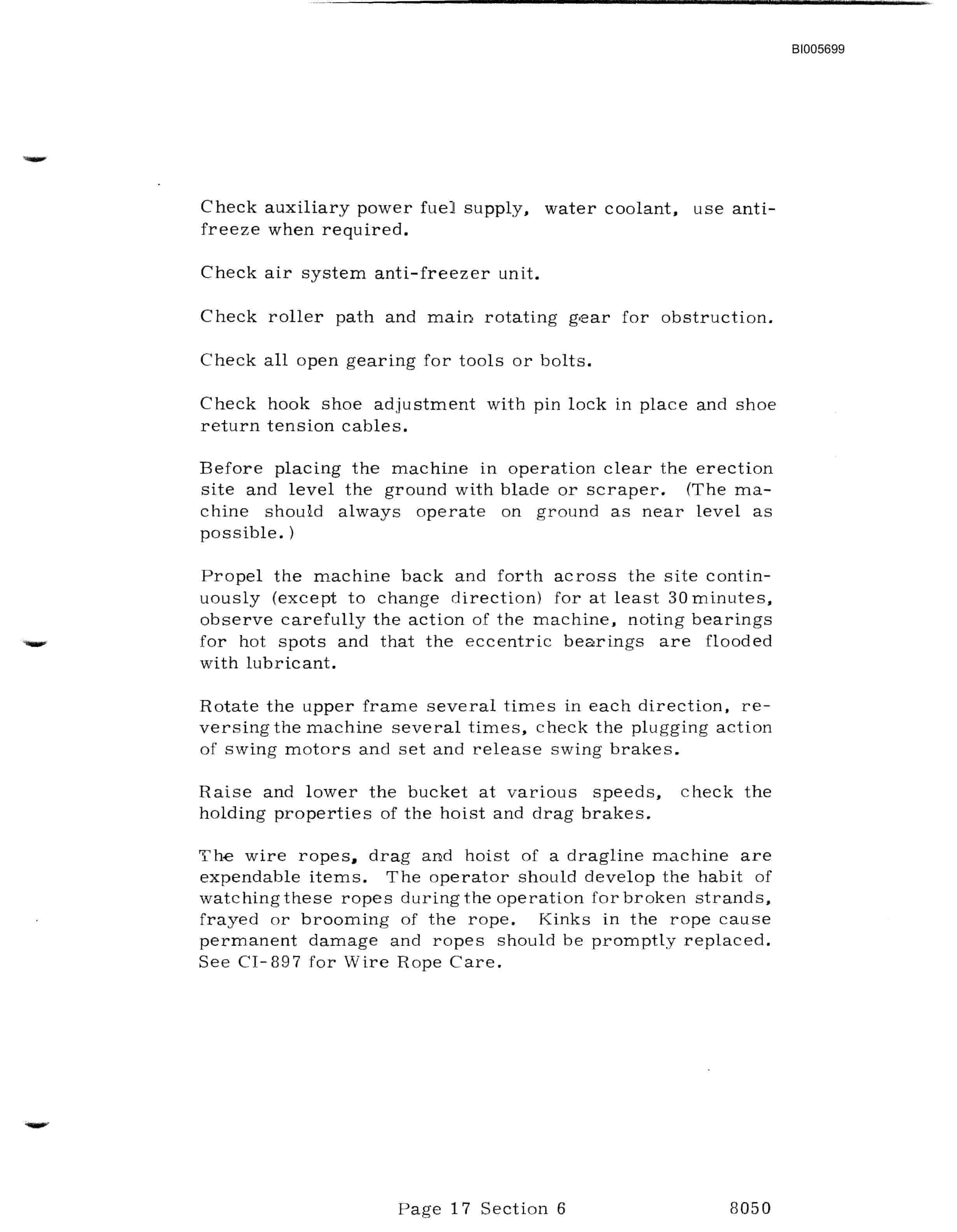 Bucyrus 8050 Dragline Technical Manual BI005699-3