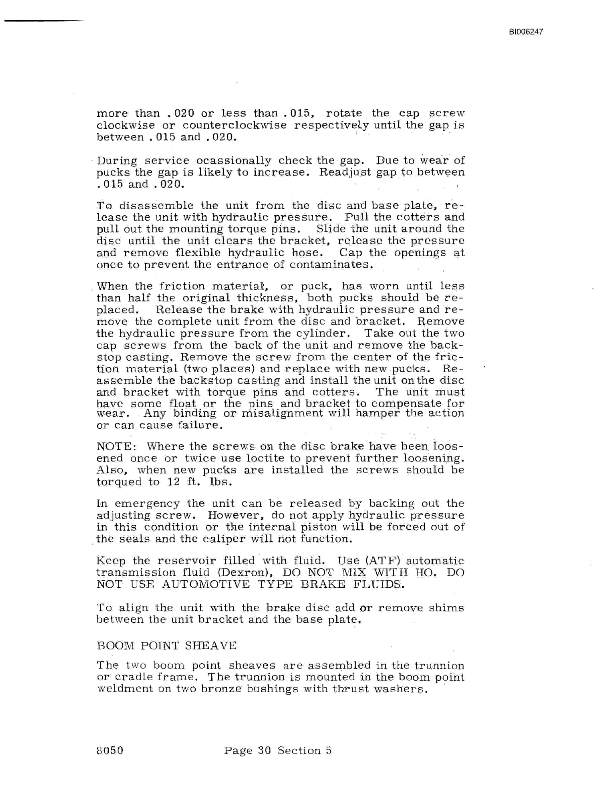 Bucyrus 8050 Dragline Technical Manual BI006247-3