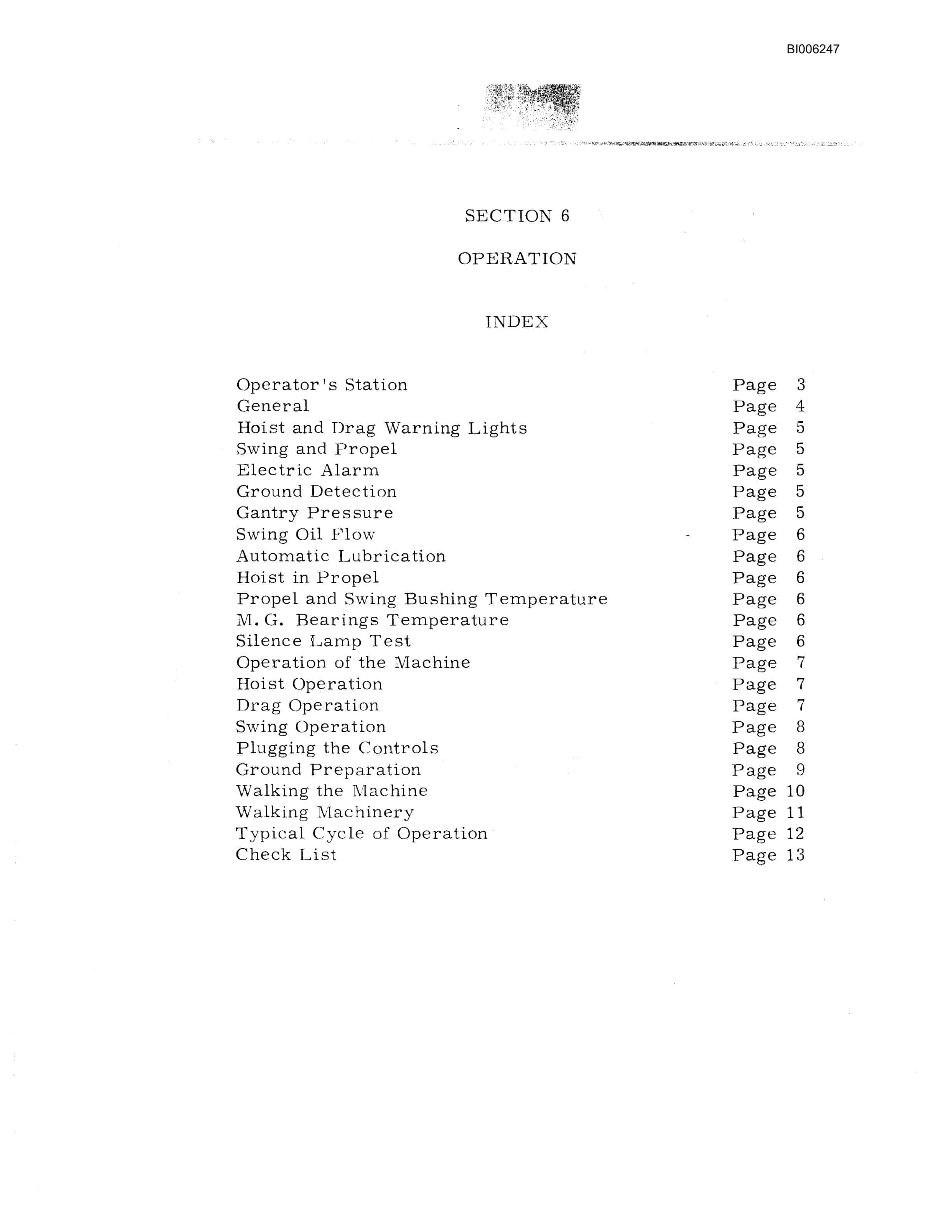 Bucyrus 8050 Dragline Technical Manual BI006247-5