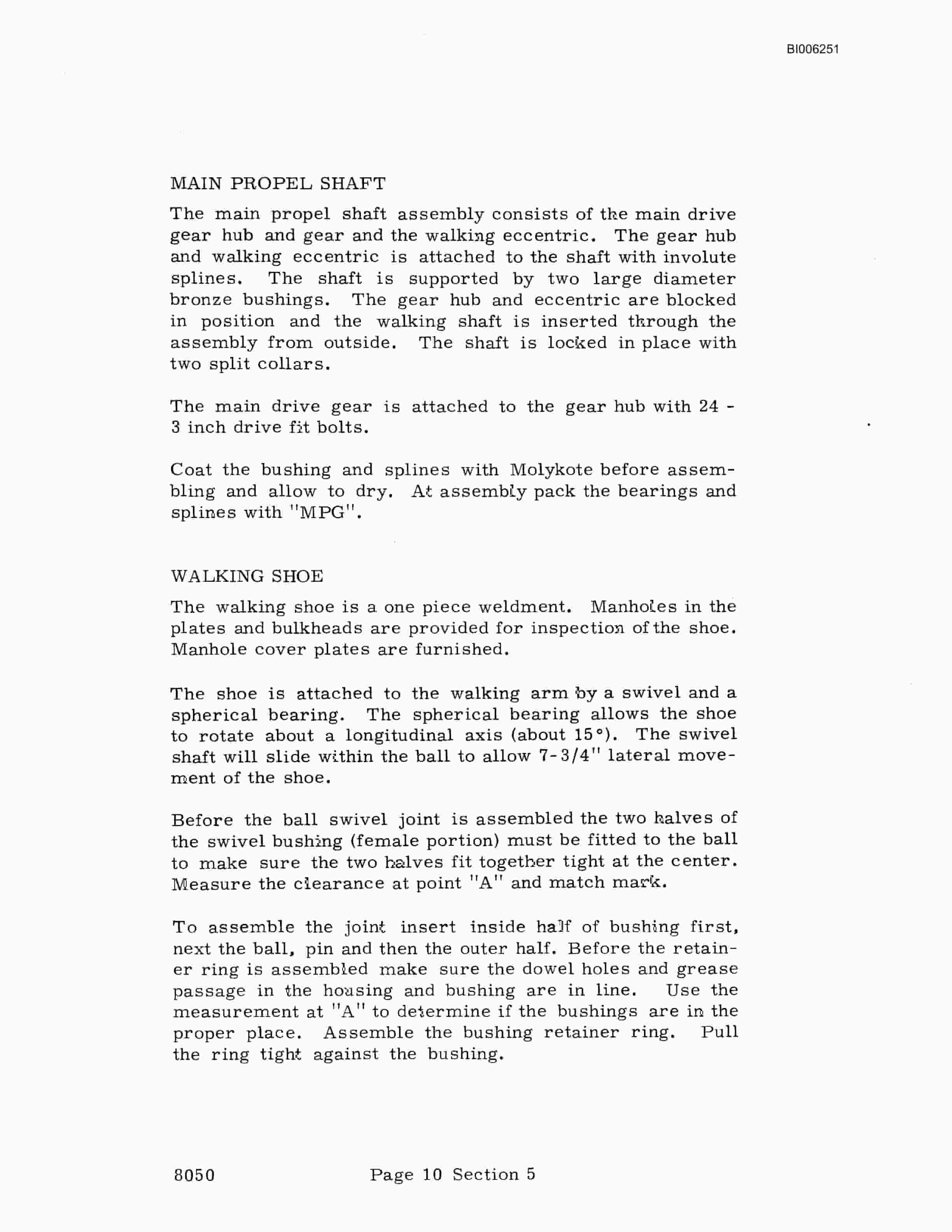 Bucyrus 8050 Dragline Technical Manual BI006251-2