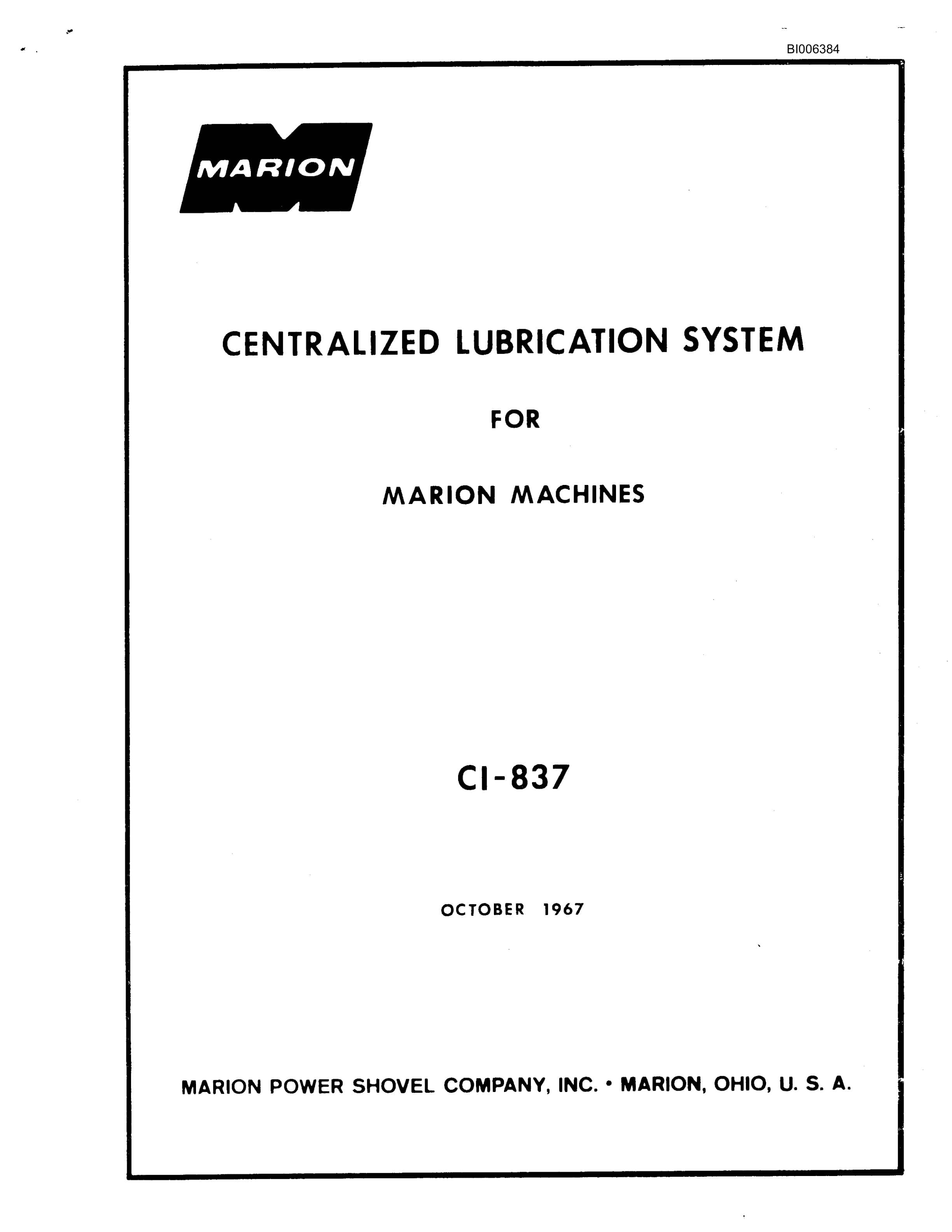 Bucyrus 8050 Dragline Technical Manual BI006384-5