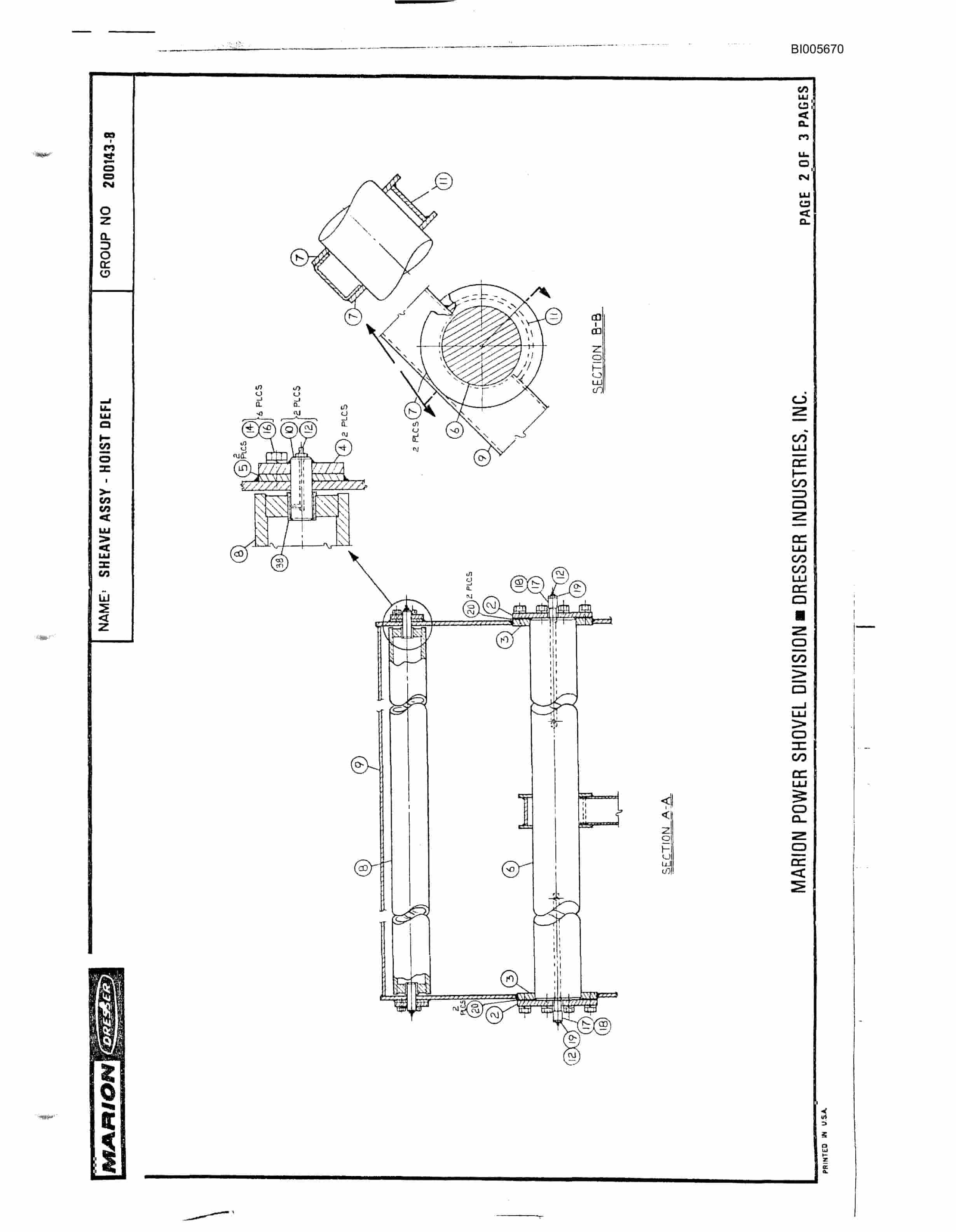 Bucyrus 8050 Parts Catalog BI005670-2