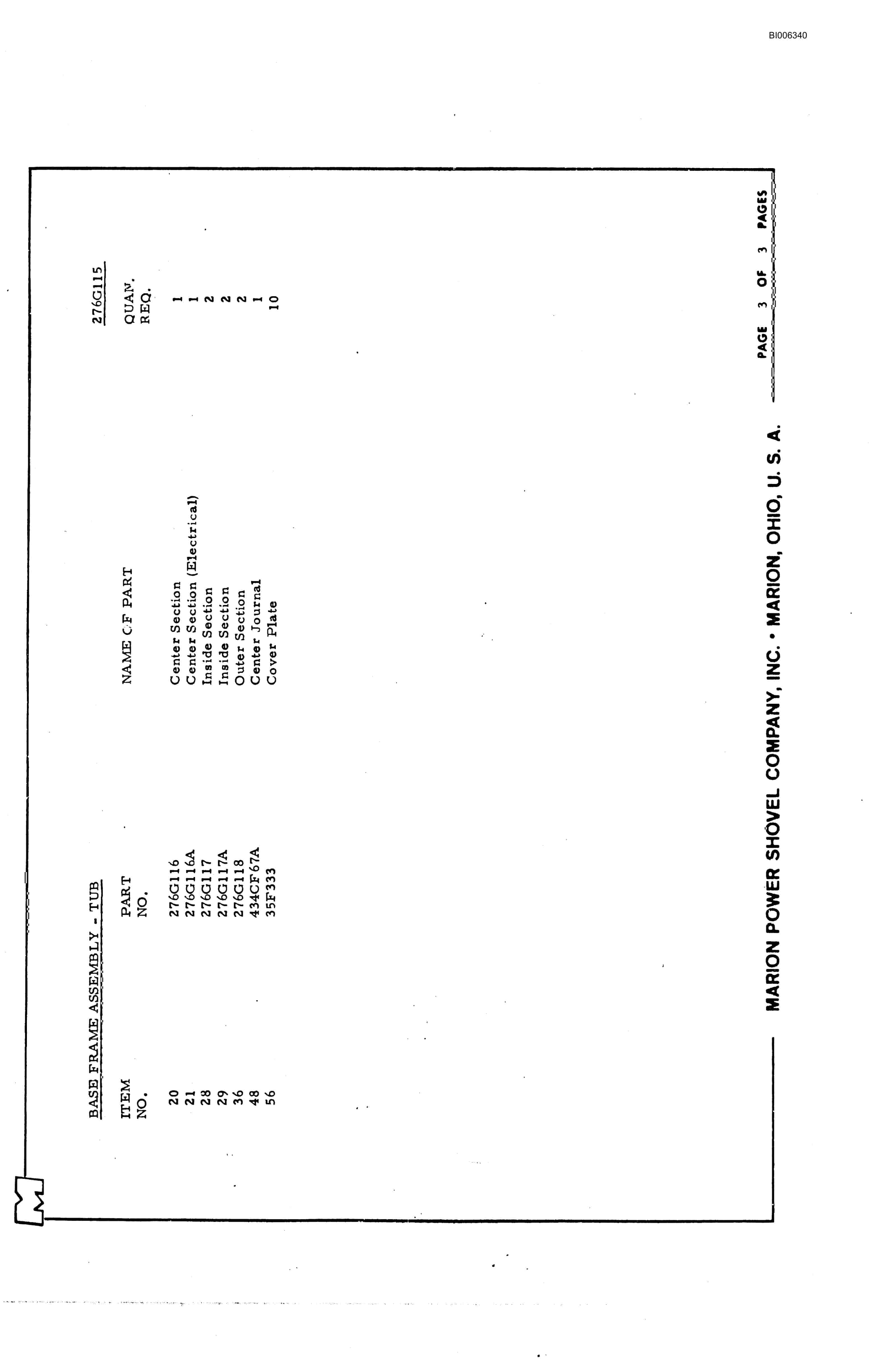 Bucyrus 8050 Walking Dragline Parts Catalog BI006340-5