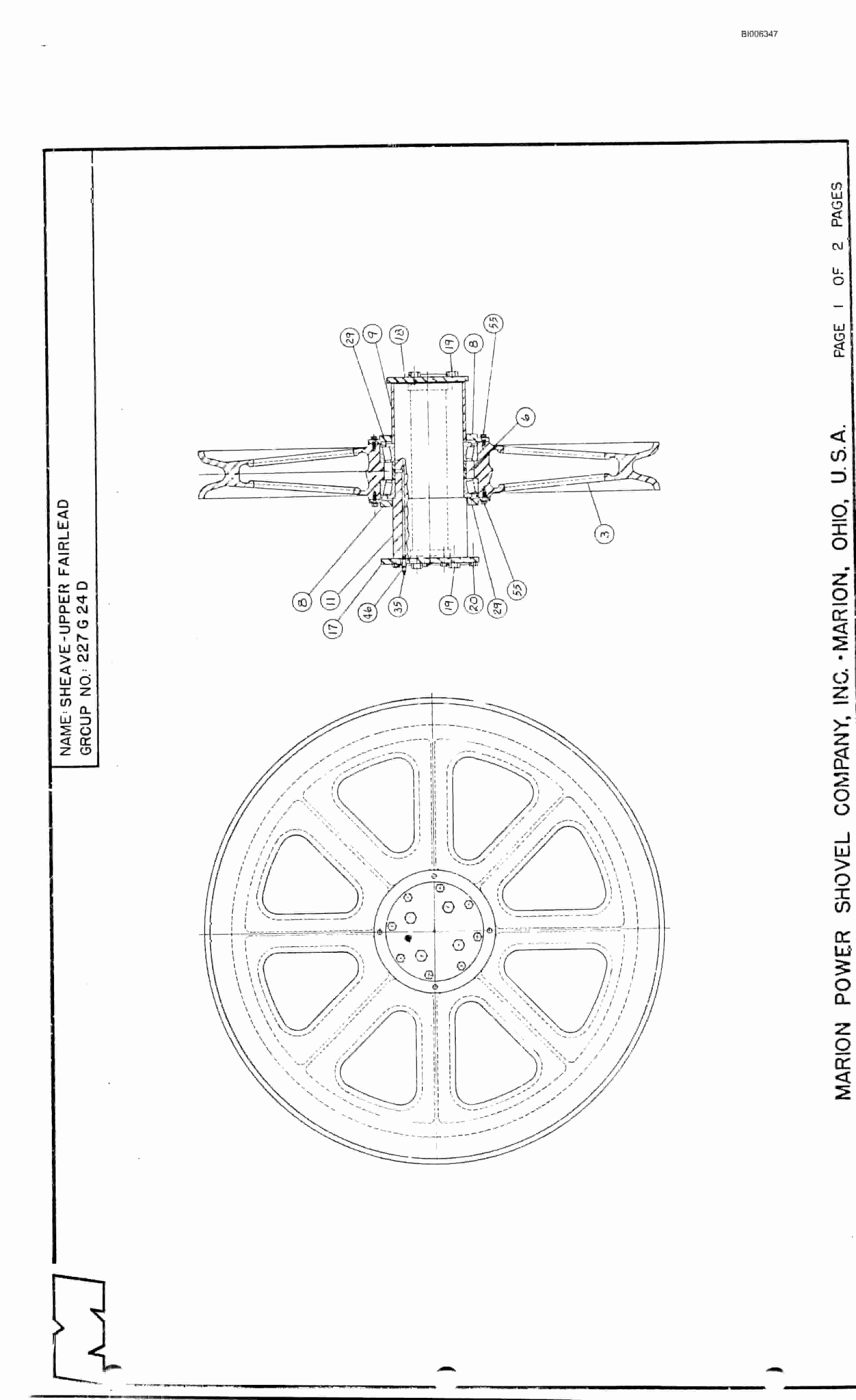 Bucyrus 8050 Walking Dragline Parts Catalog BI006347-4