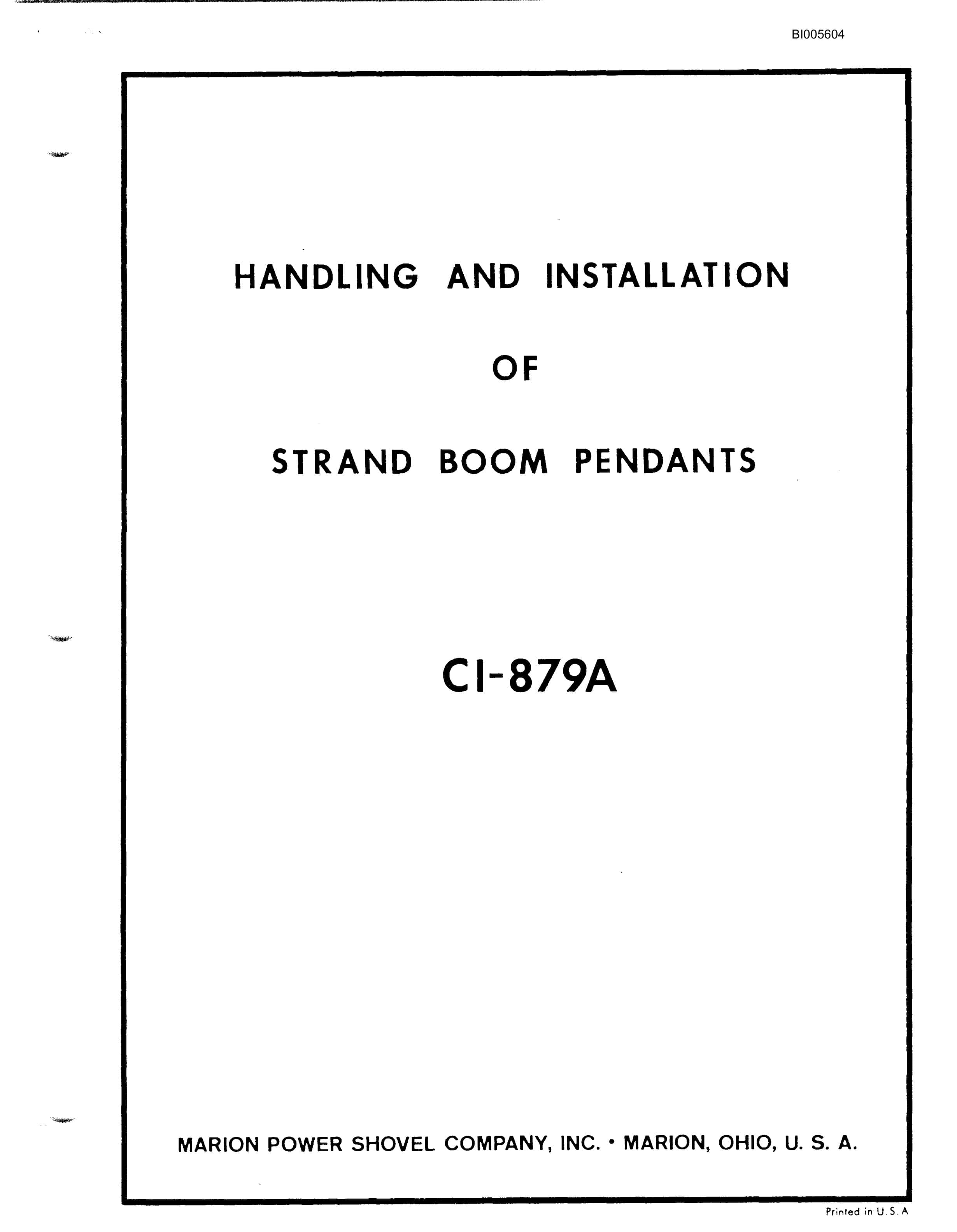 Bucyrus 8050 Walking Dragline Technical Manual BI005604-5
