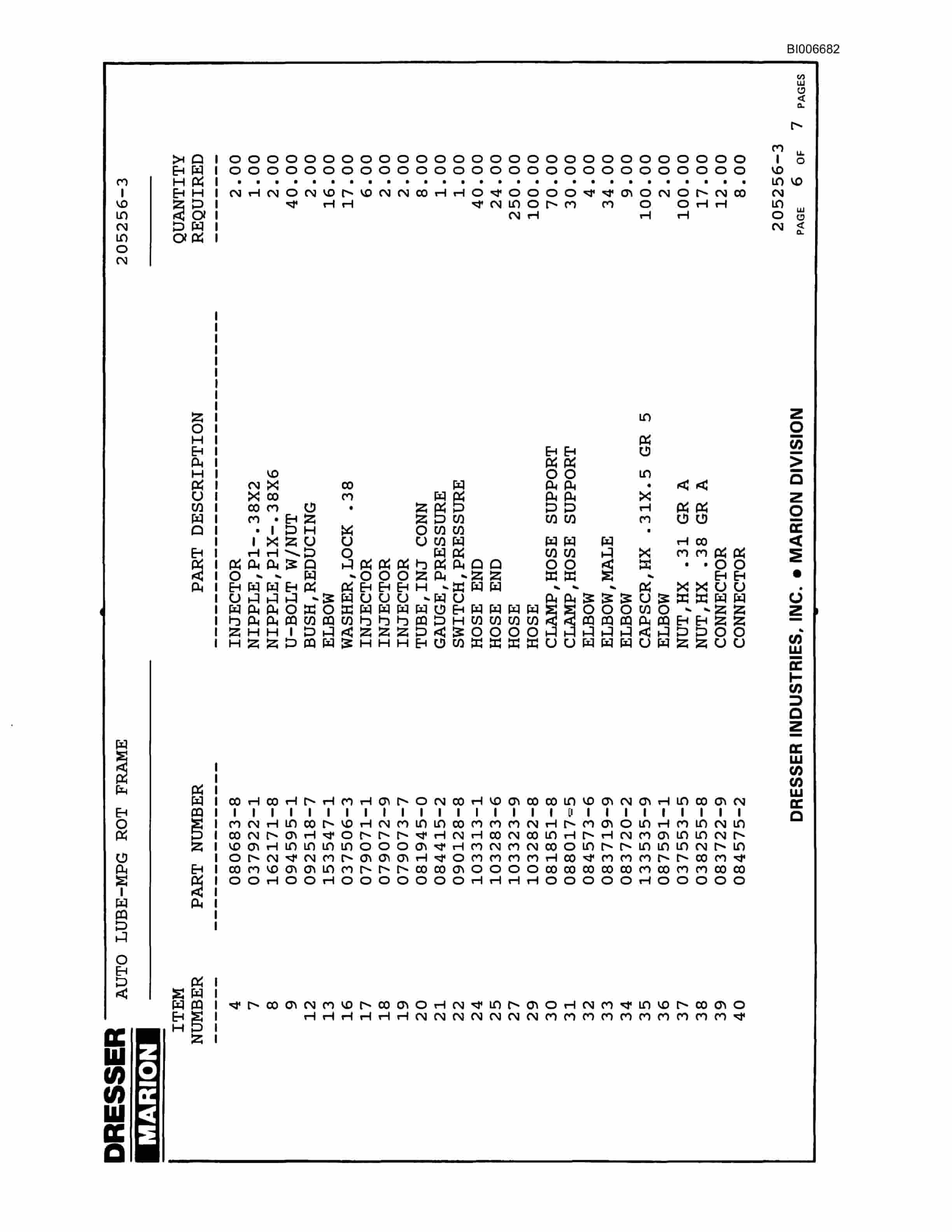 Bucyrus 8200 Dragline Parts Catalog BI006682-2