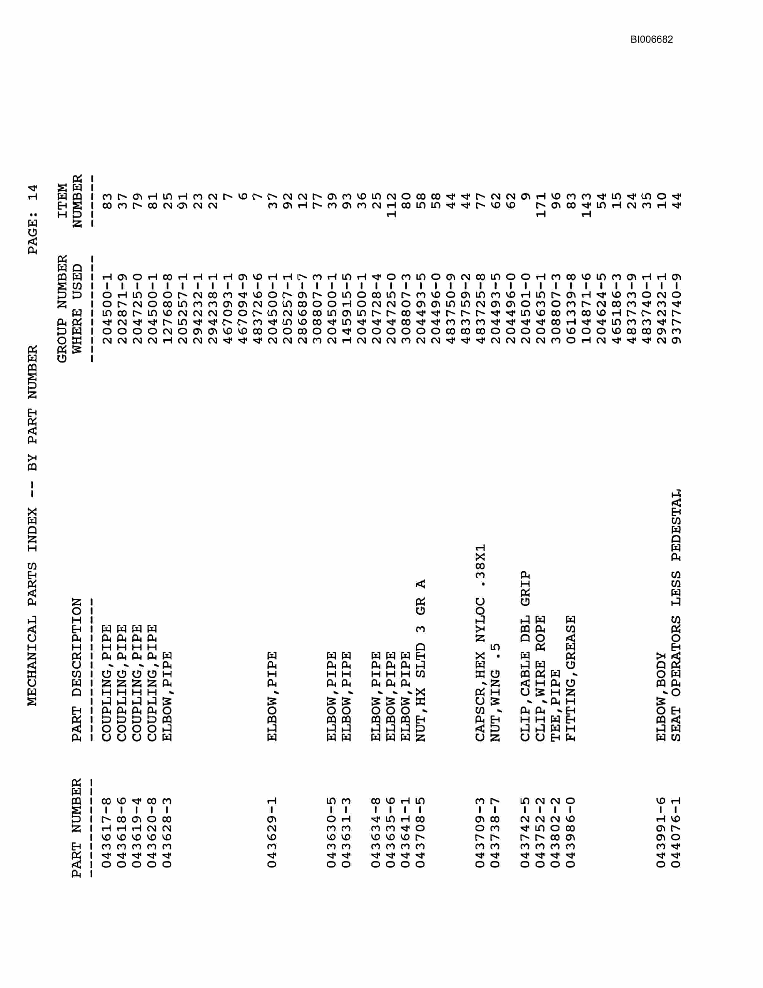 Bucyrus 8200 Dragline Parts Catalog BI006682-5