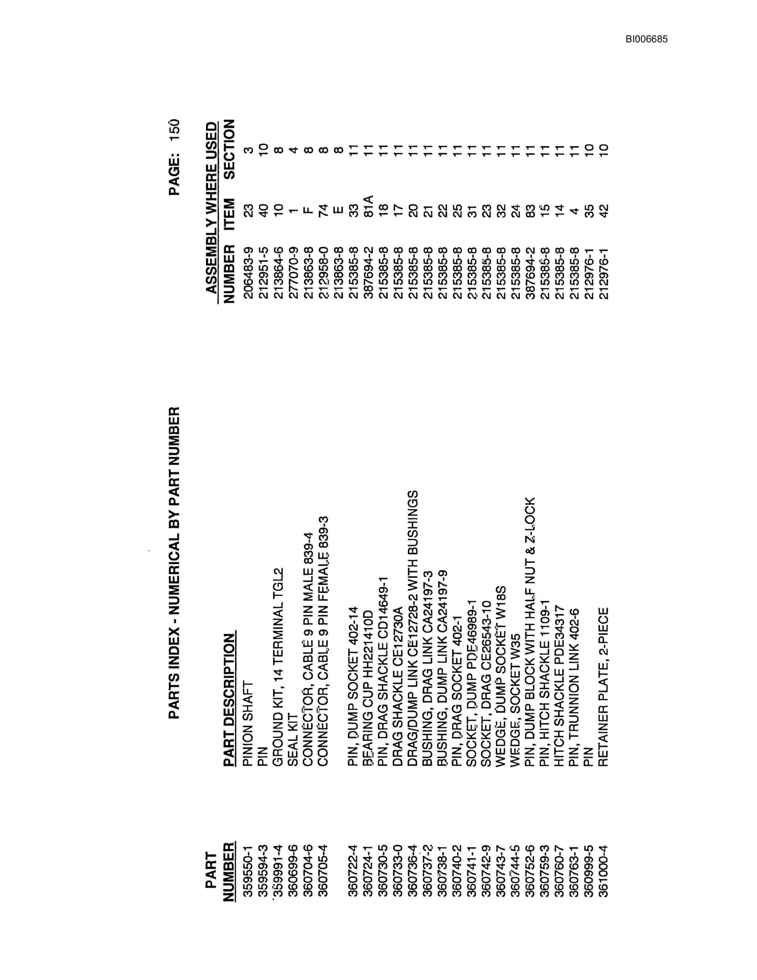 Bucyrus 8200 Dragline Parts Catalog BI006685-5