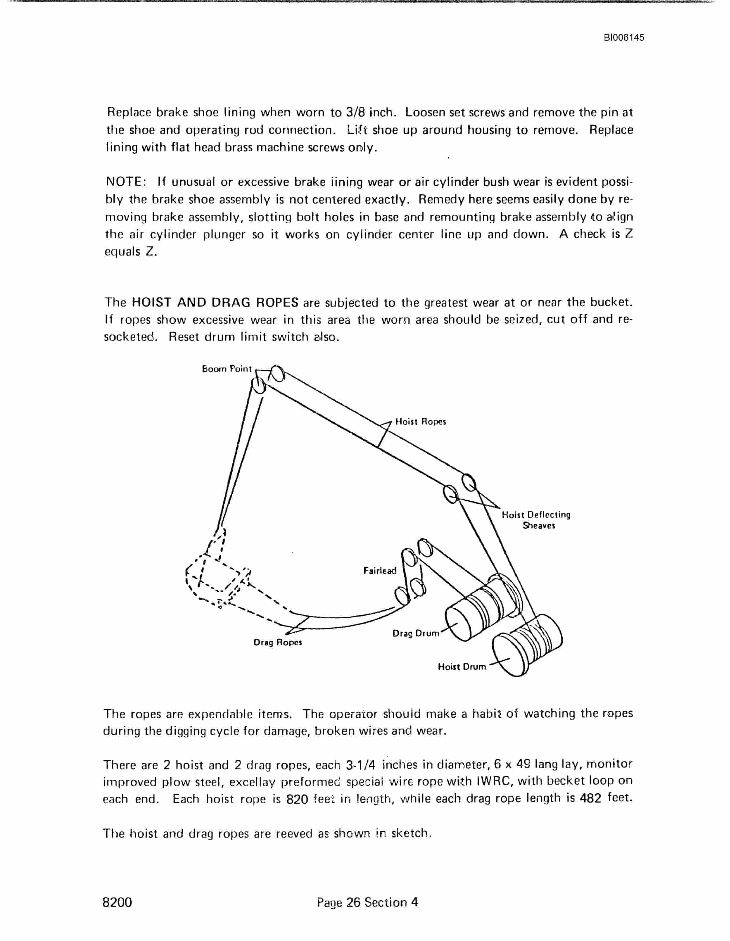 Bucyrus 8200 Dragline Technical Manual BI006145-4