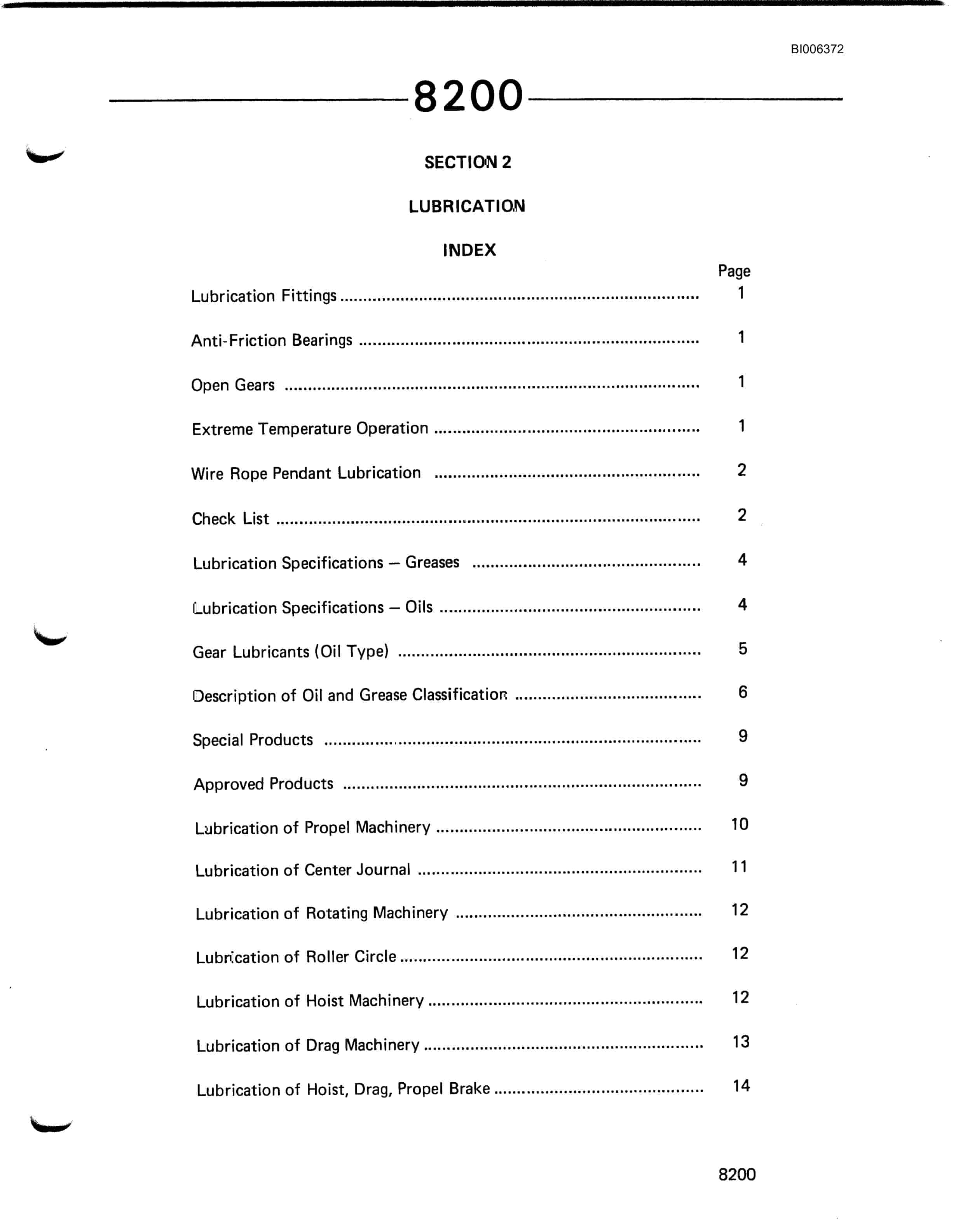 Bucyrus 8200 Dragline Technical Manual BI006372-2