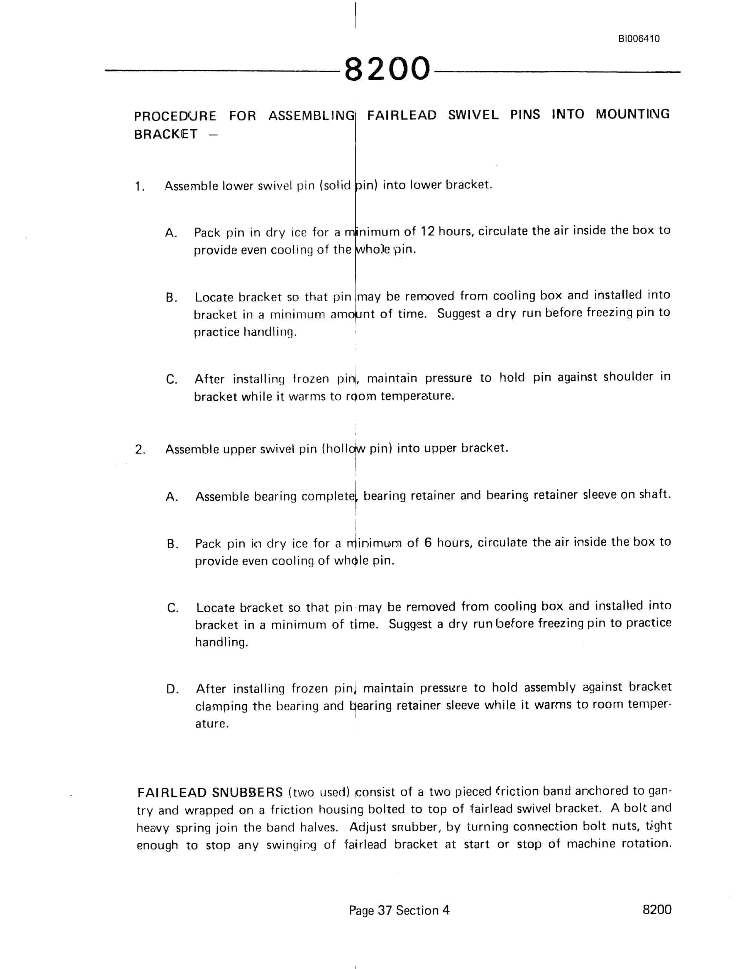 Bucyrus 8200 Dragline Technical Manual BI006410-5