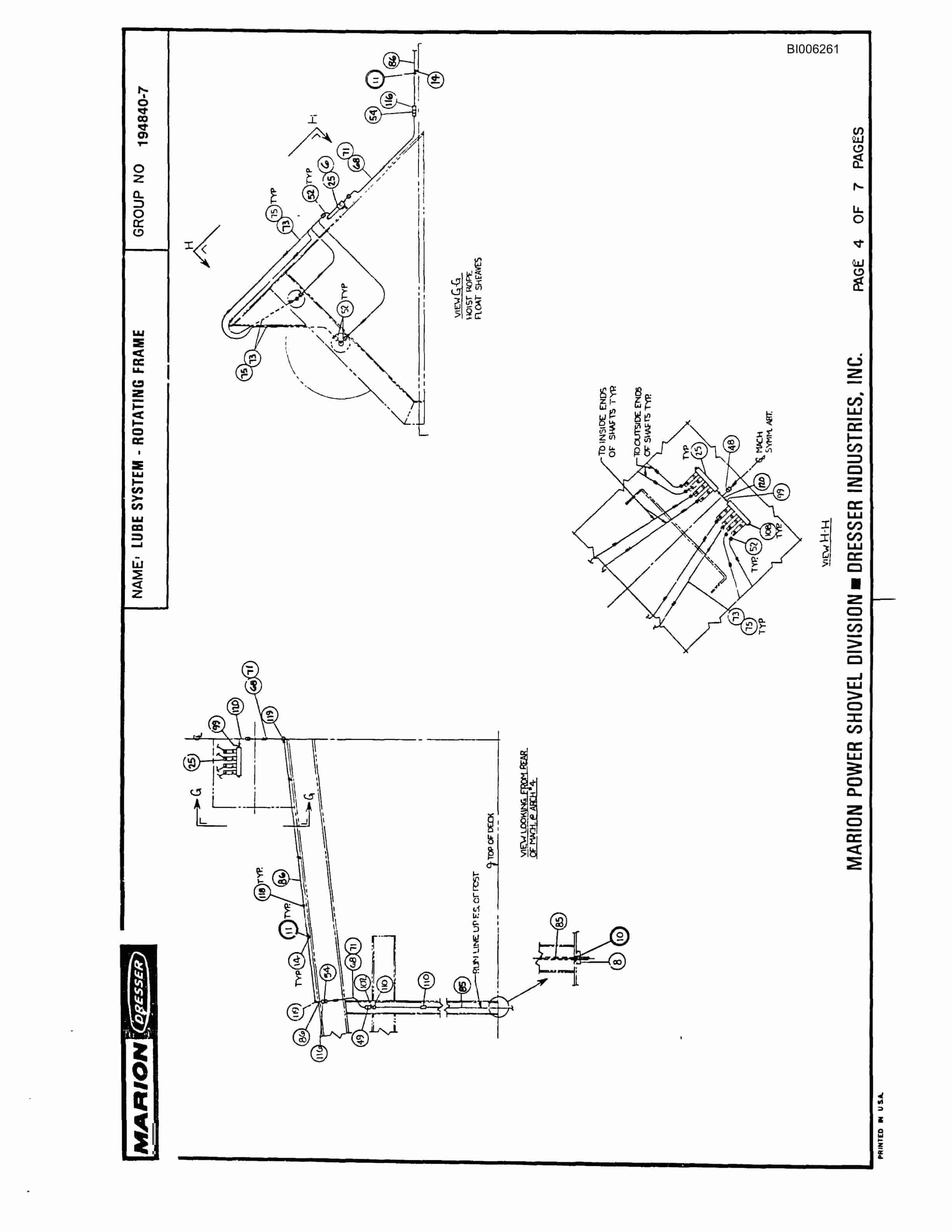 Bucyrus 8200 Parts Catalog BI006261-3