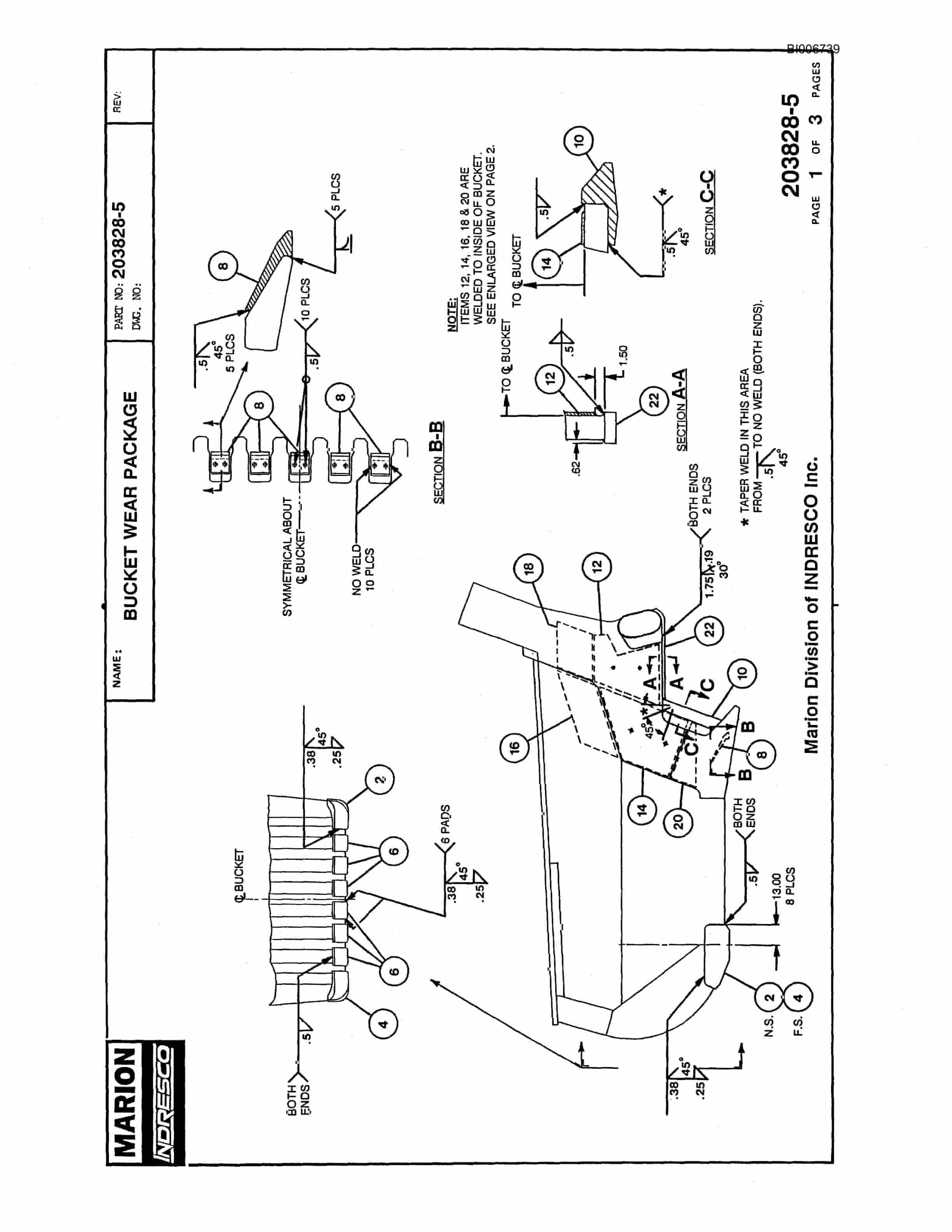 Bucyrus 8200 Parts Catalog BI006739-3