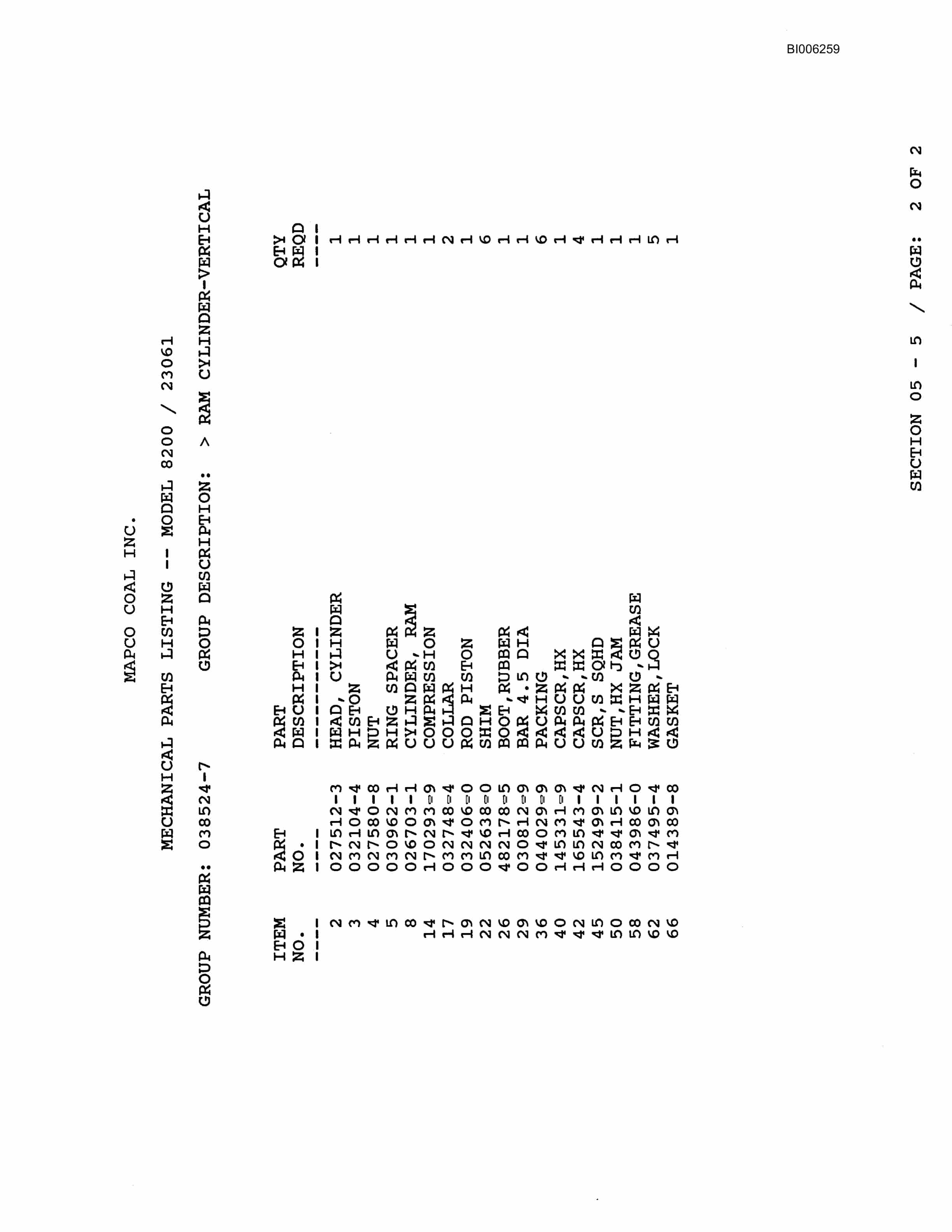 Bucyrus 8200 Technical Manual BI0062591-2
