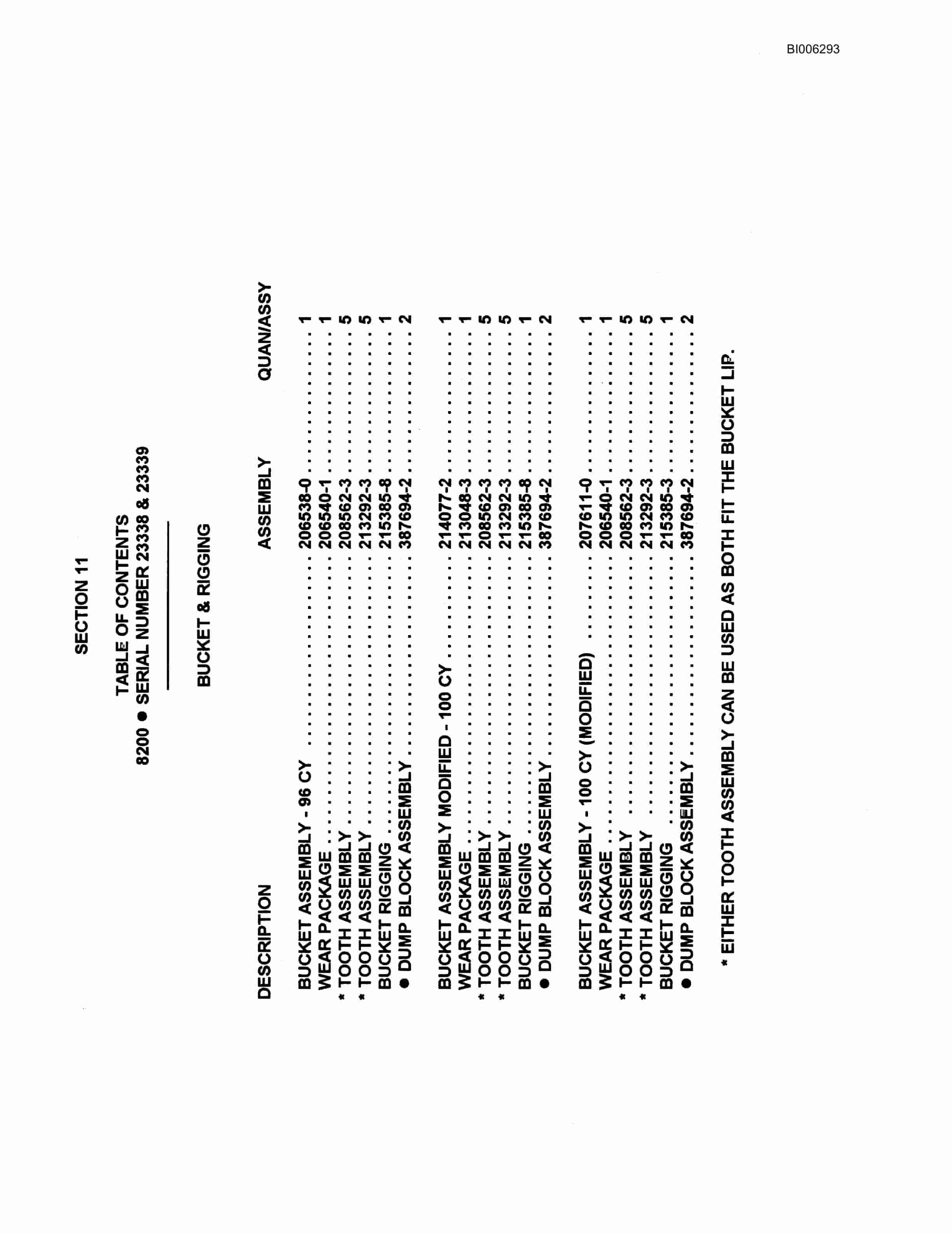 Bucyrus 8200 Technical Manual BI006293-2